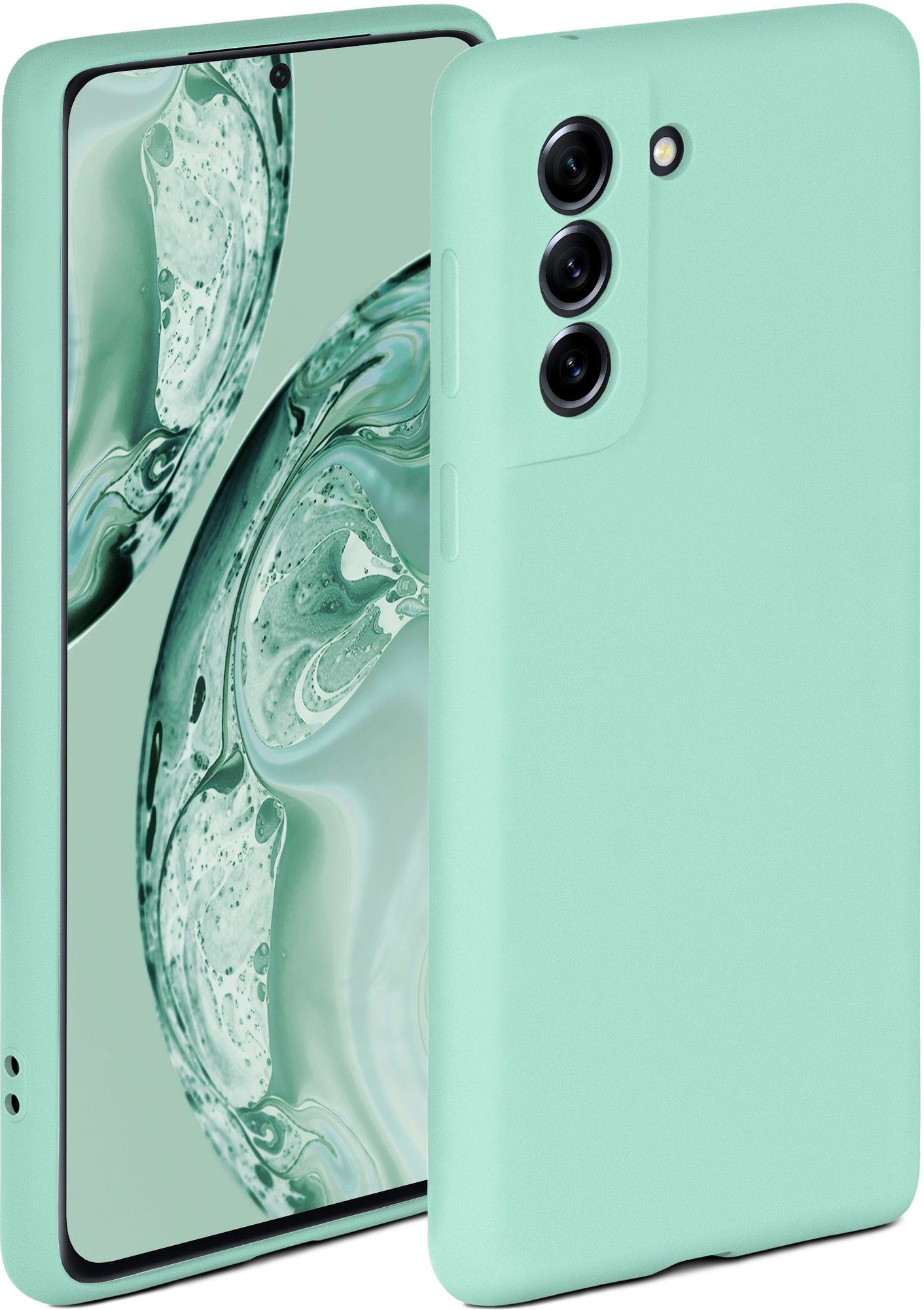 ONEFLOW Handyhülle Soft Case für Samsung Galaxy S21 FE 5G, Hülle aus Silikon, Back Cover mit Kameraschutz, weiche Silikonhülle