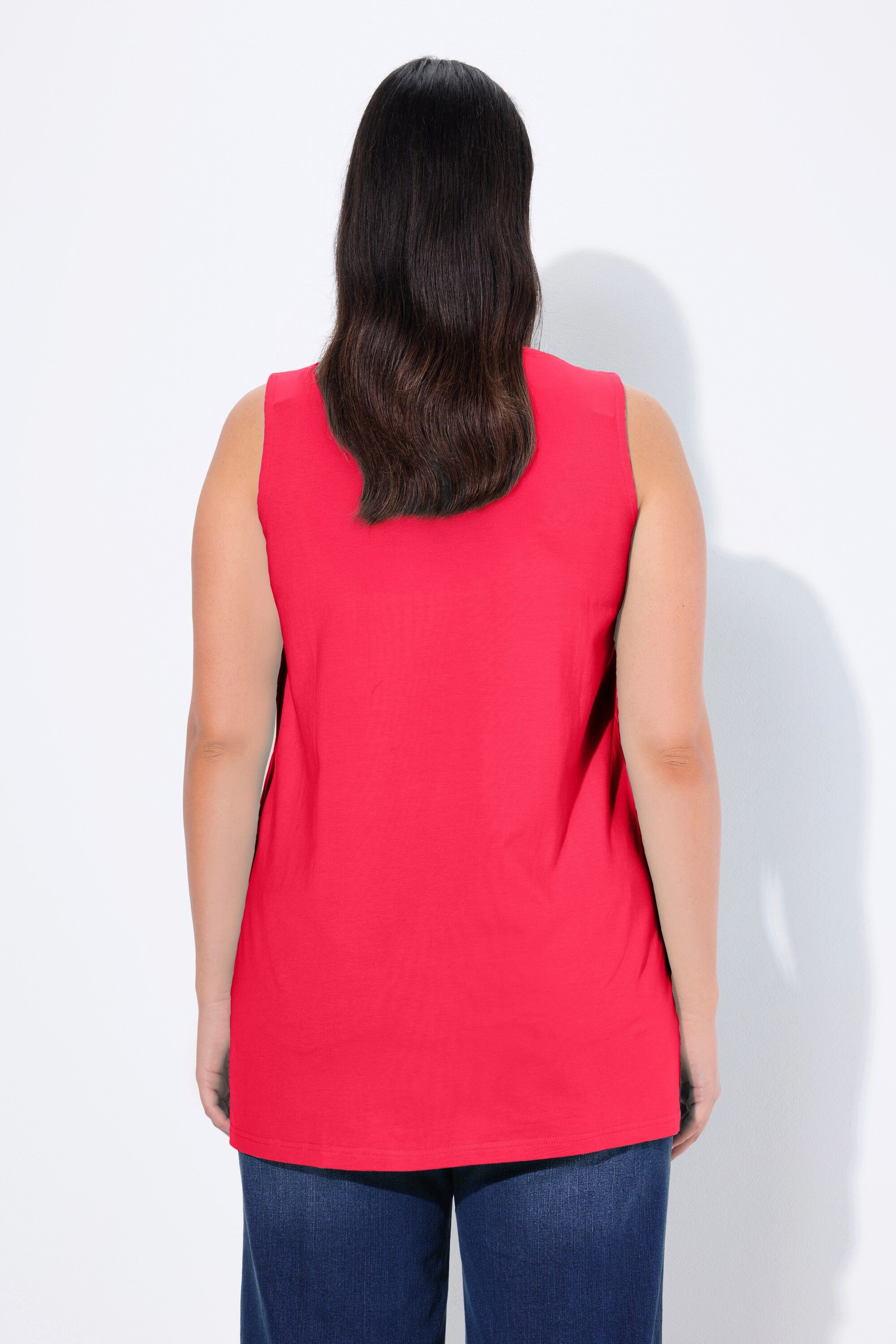Ulla Popken Longshirt Longtop Classic Fit Carré-Ausschnitt ärmellos