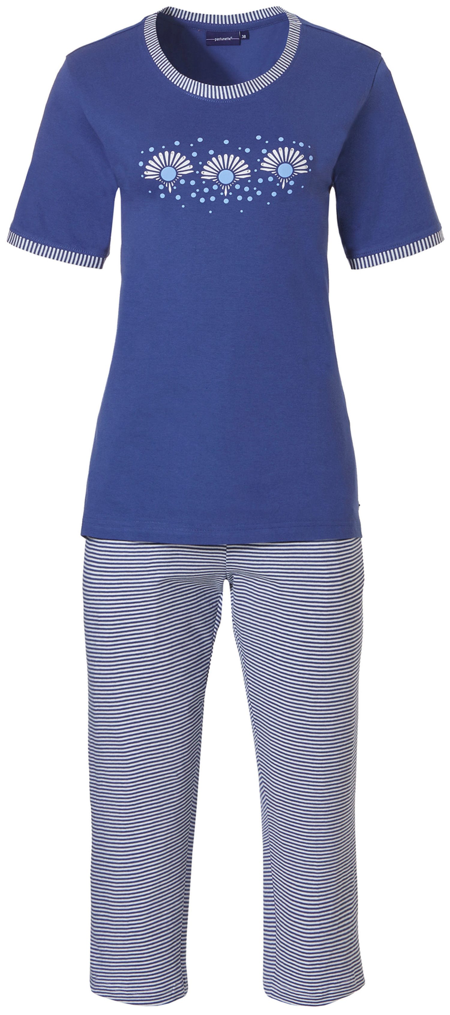 Pastunette Schlafanzug Damen Pyjama mit Caprihose (2 tlg) Baumwolle günstig online kaufen