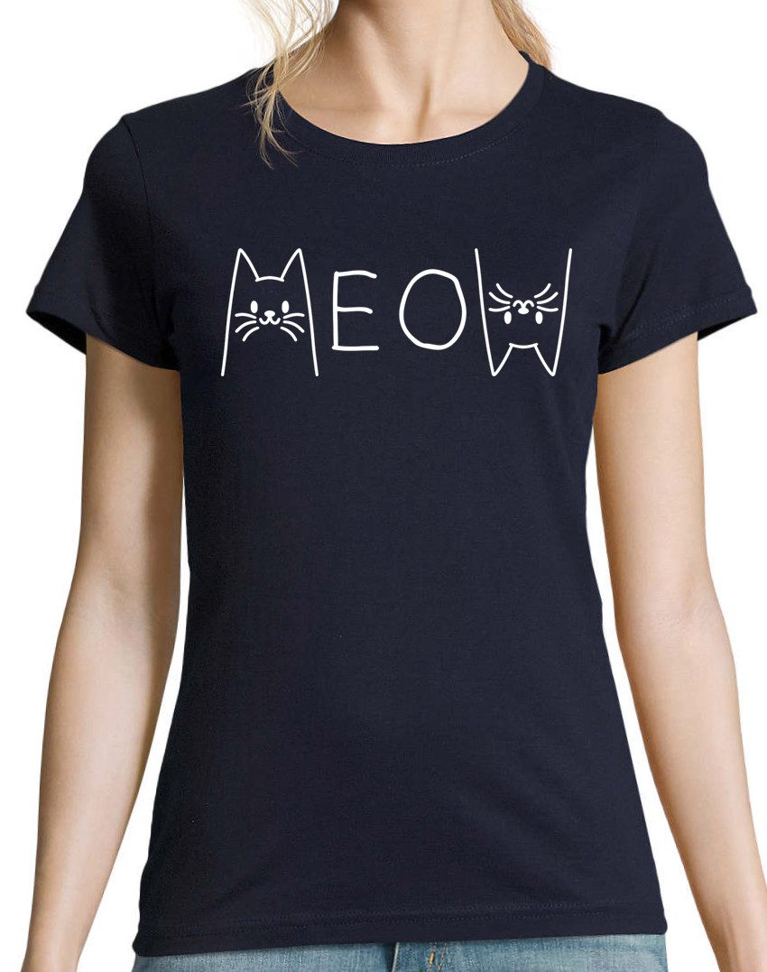 Youth Designz Print-Shirt MEOW Damen T-Shirt günstig online kaufen