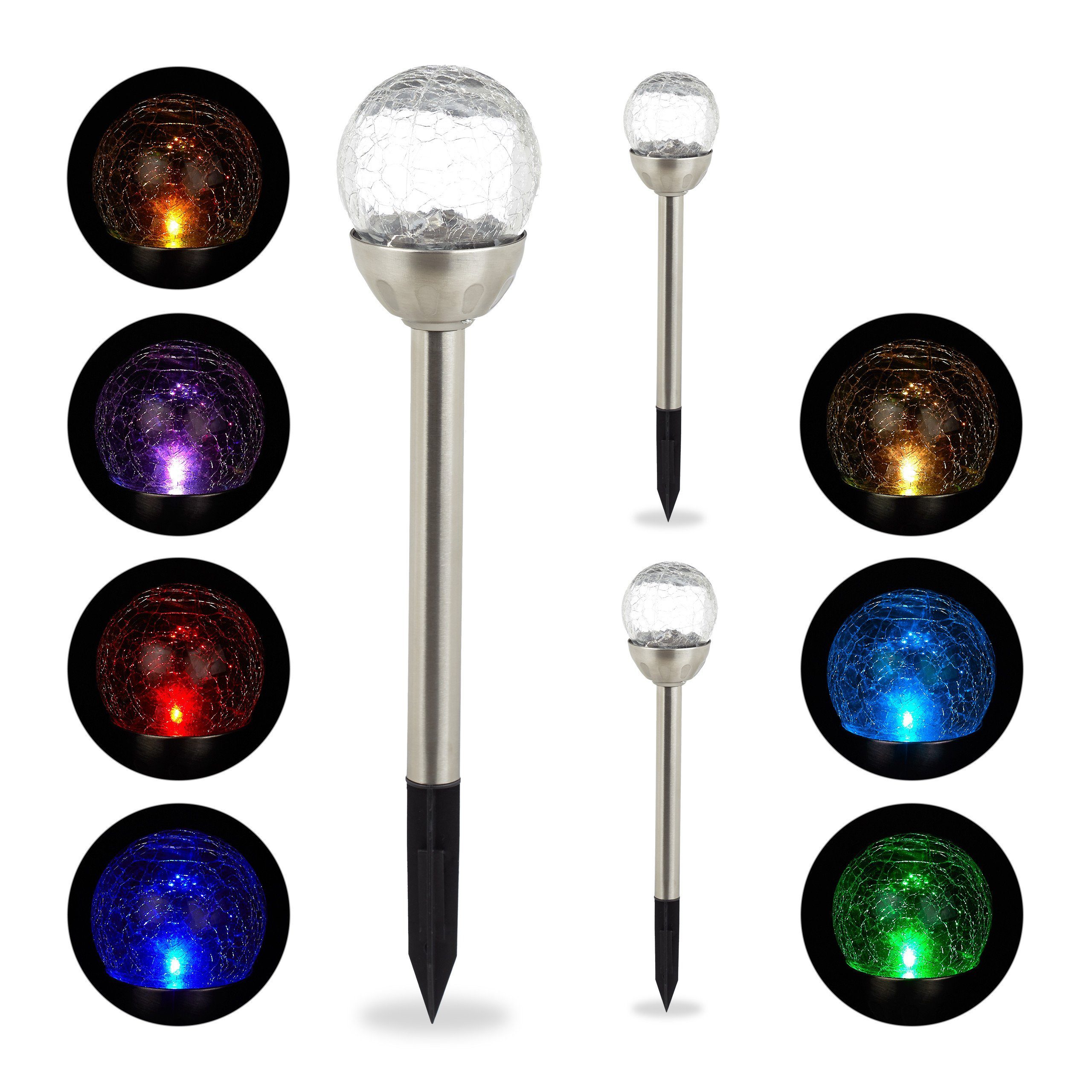 relaxdays Gartenleuchte 3er Set Garten Solarlampen günstig online kaufen