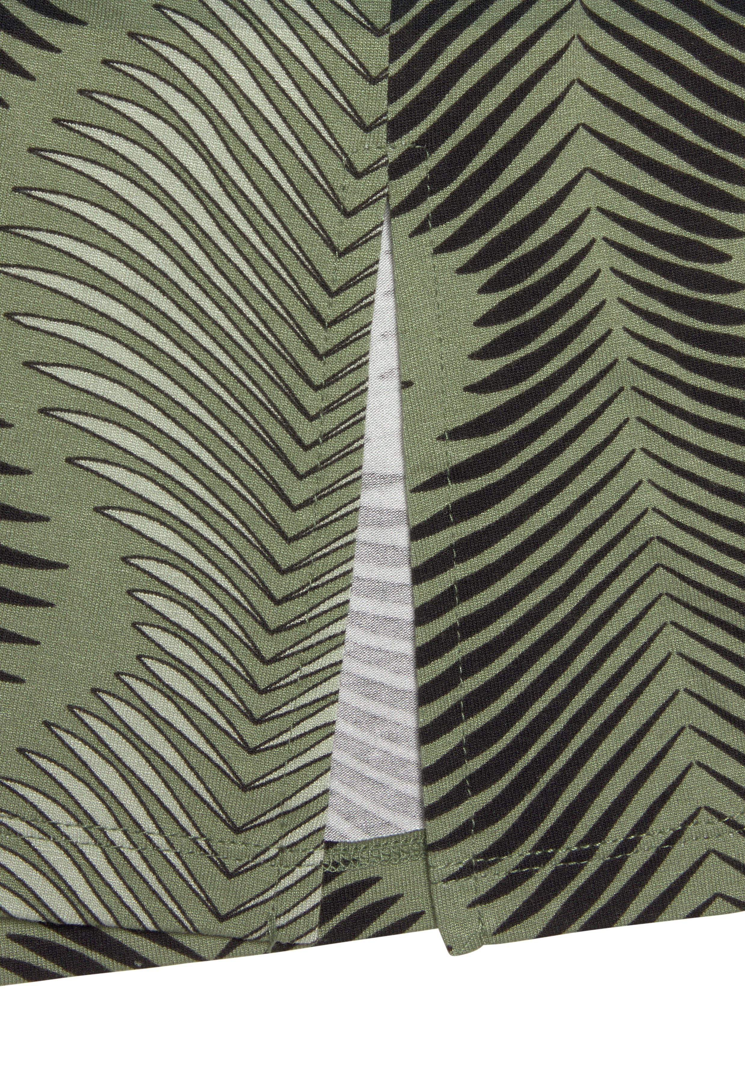 LASCANA Nachthemd mit Allover-Druck graphischen bedruckt Dunkelgrün