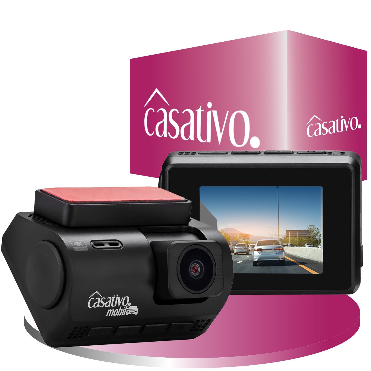 Casativo 4K-UHD Dashcam GPS&WLAN KFZ-Autokamera Nachtsicht Sony/G-Sensor 140° Dashcam (HDR/WDR, 2" IPS Display, Zeit-/Datumsstempel, Mikrofon&Lautsprecher)
