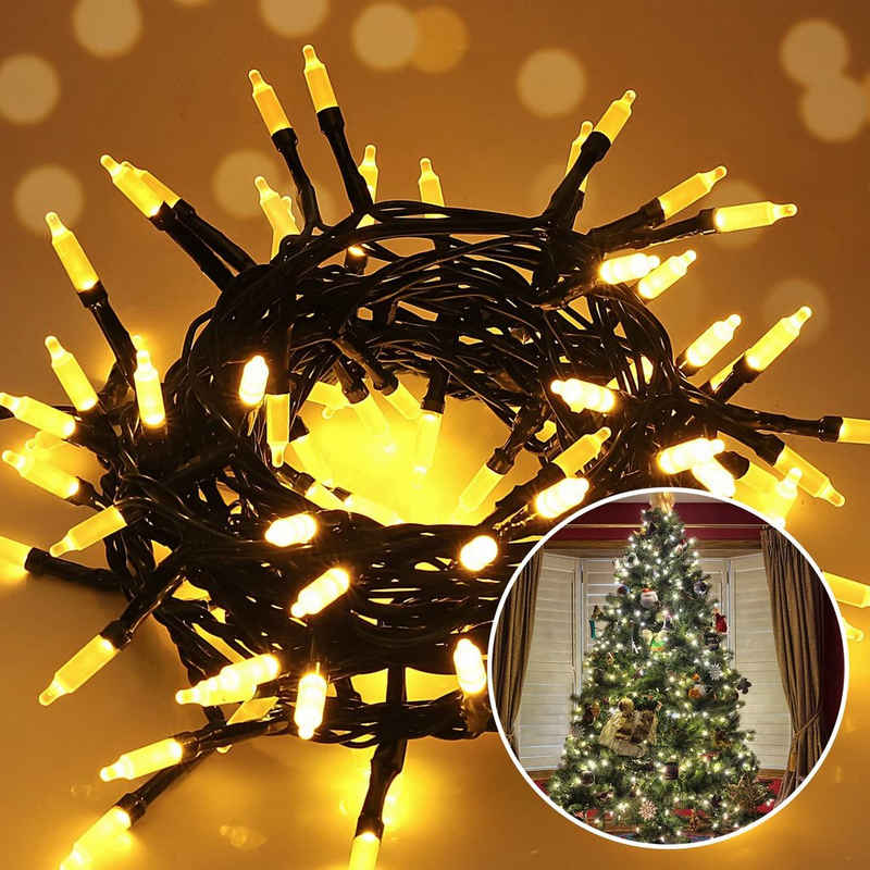Salcar LED-Lichterkette 10m 100 LED Lichterkette Weihnachtsbaumbeleuchtung