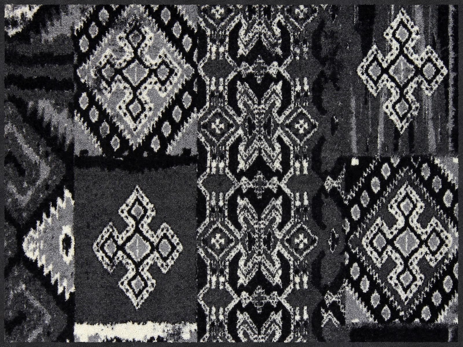 Fußmatte Salonloewe LA GRANGE BLACK Fußmatte Wohnmatte 75 x 100 cm, Salonloewe, rechteckig, Höhe: 7 mm, In- und Outdoor, waschbar bei 40° Grad in der Waschmaschine und trocknergeeignet