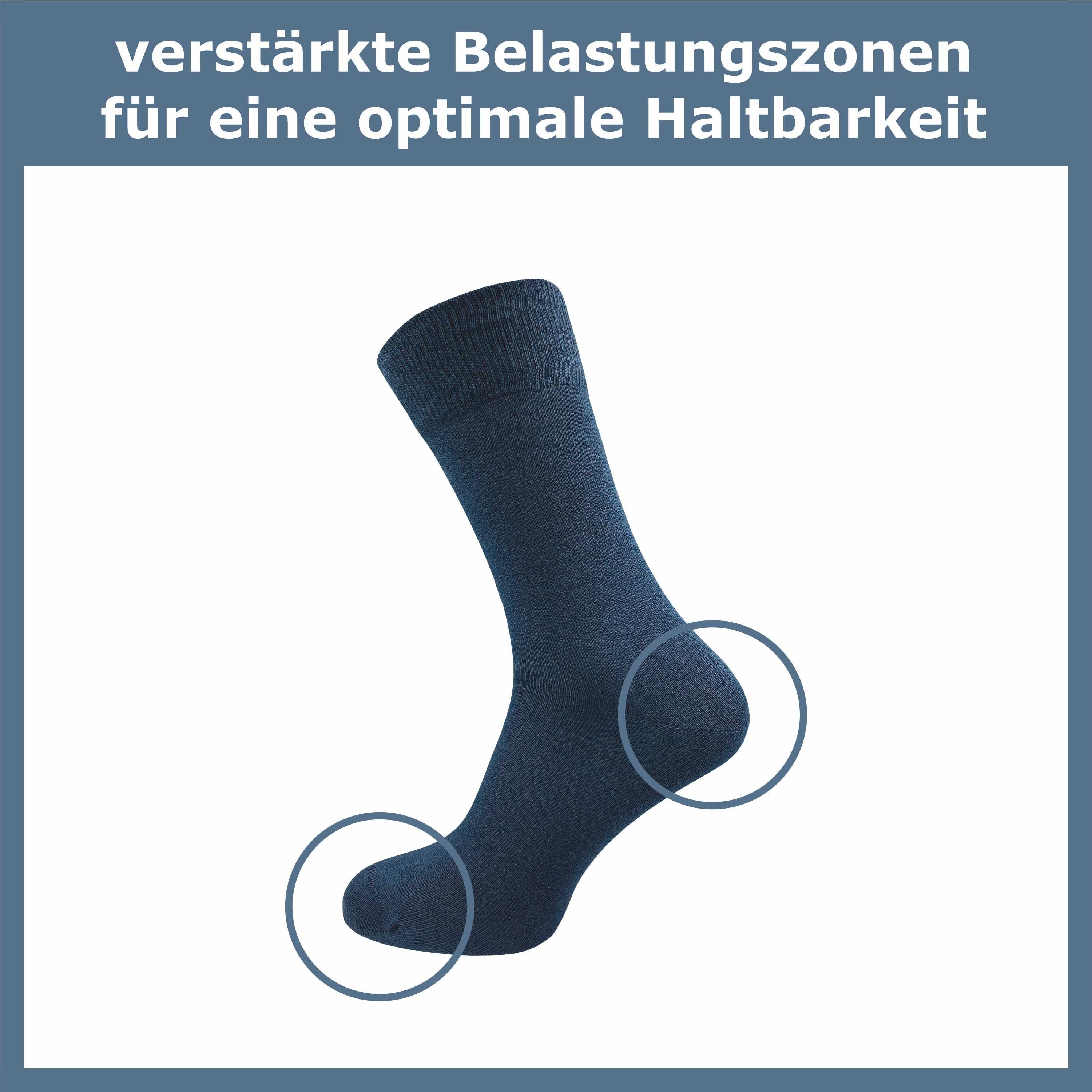 schwarz, für anspruchsvollen grau, braun drückende Damen hochwertiger Naht Alltag & in aus Socken den für Herren ohne (10 und Paar) blau Basicsocken GAWILO Baumwolle
