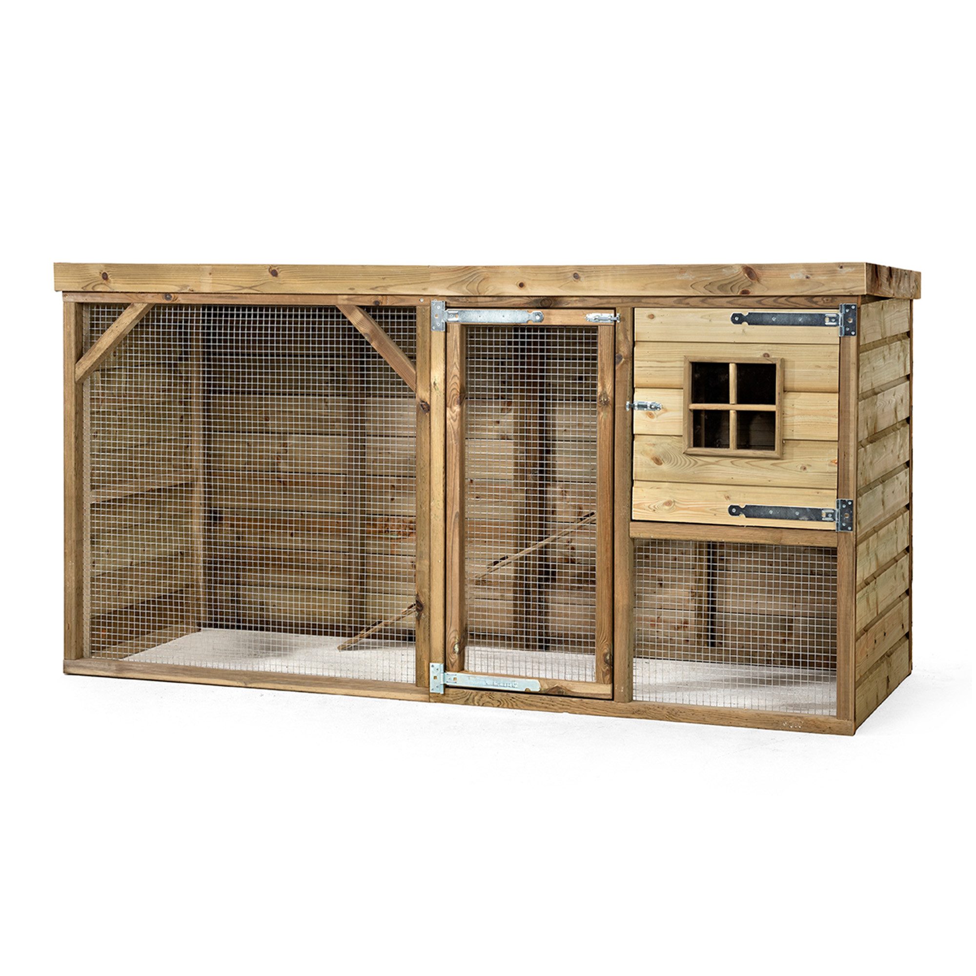 FATMOOSE Freigehege BunnyBase Bliss aus Massivholz, wetterfester Premium Hasenstall, mit Auslauf, raubtiersicher für Kaninchen & Meerschweinchen