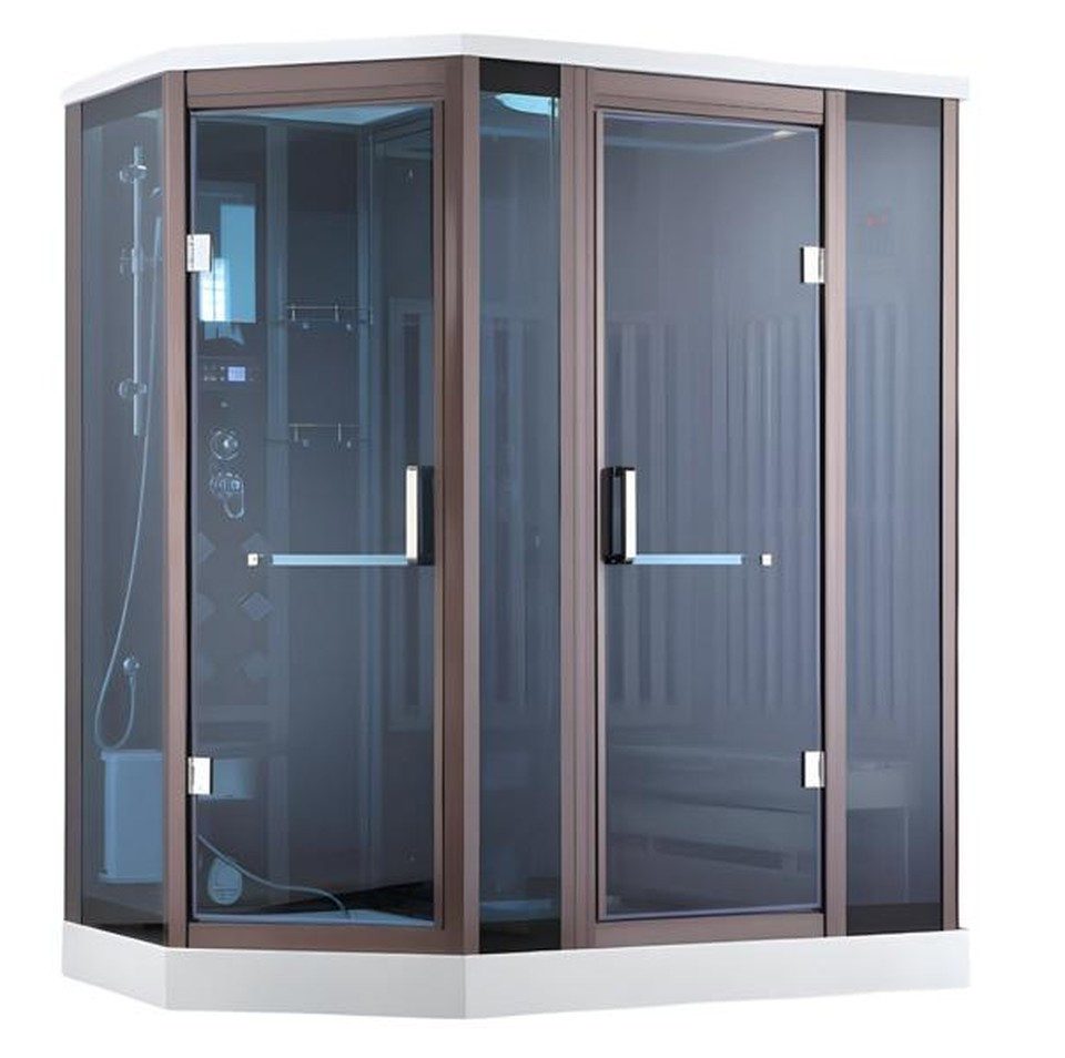 Xlmoebel Dampfdusche XLMOEBEL 2-in-1 Wellnesskabine aus massivem Holz mit Duschfunktion, BxT: 120x190 cm, Made in Europa