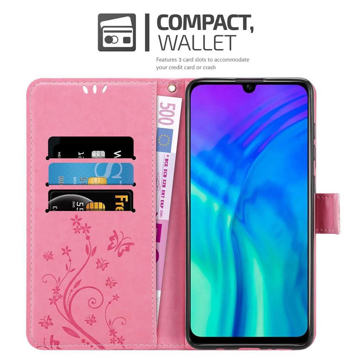 Cadorabo Handyhülle für Honor 10i / 20i / 20 LITE / Huawei Enjoy 9S Hülle Honor 10i / 20i / 20 LITE / Huawei Enjoy 9S, Hülle Schutzhülle Blumen Flower mit Standfunktion Kartenfach Magnet