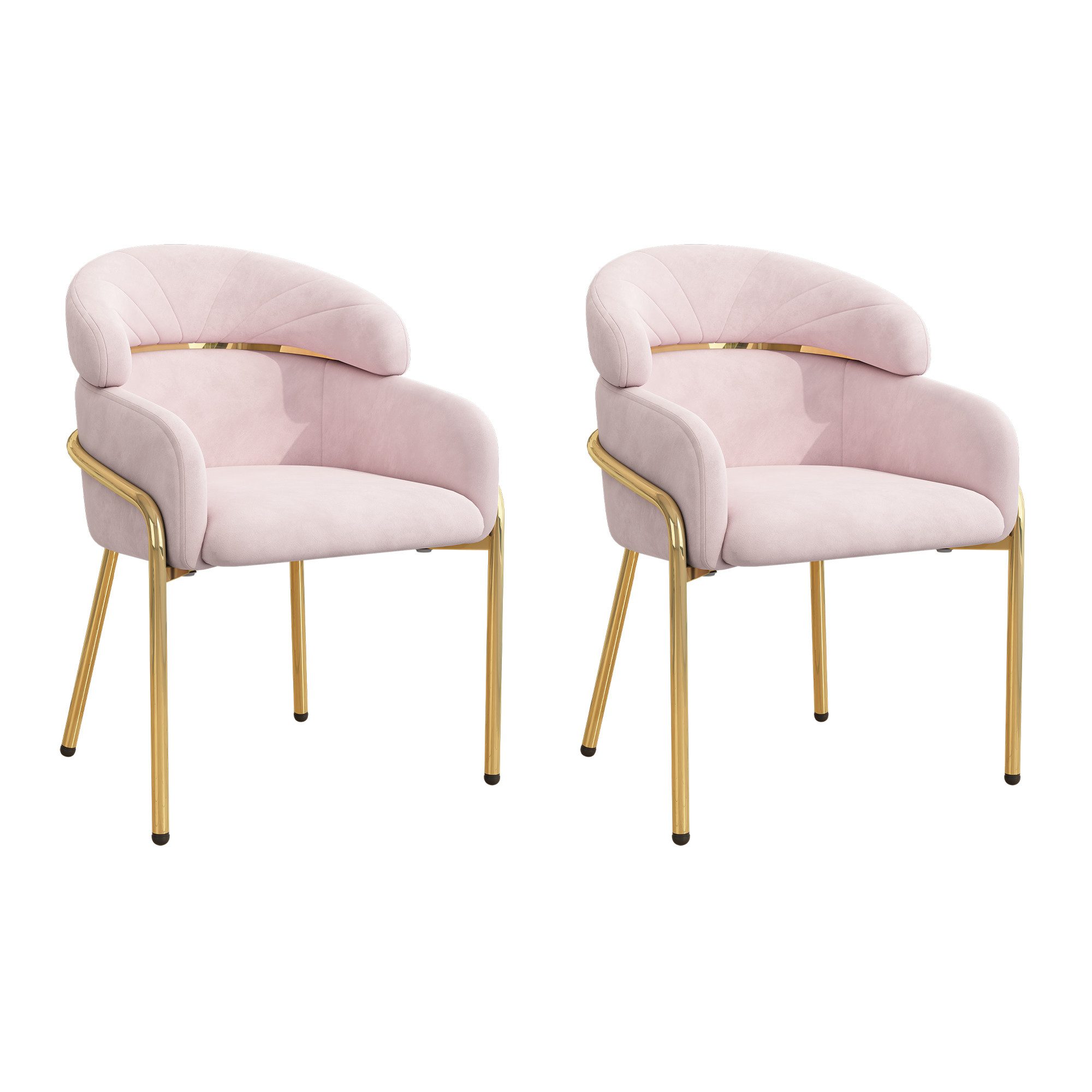 Flieks Polsterstuhl (Set, 2 St), 2er Set Esszimmerstühle Armlehnstühle Schminkstuhl Wohnzimmer Samt
