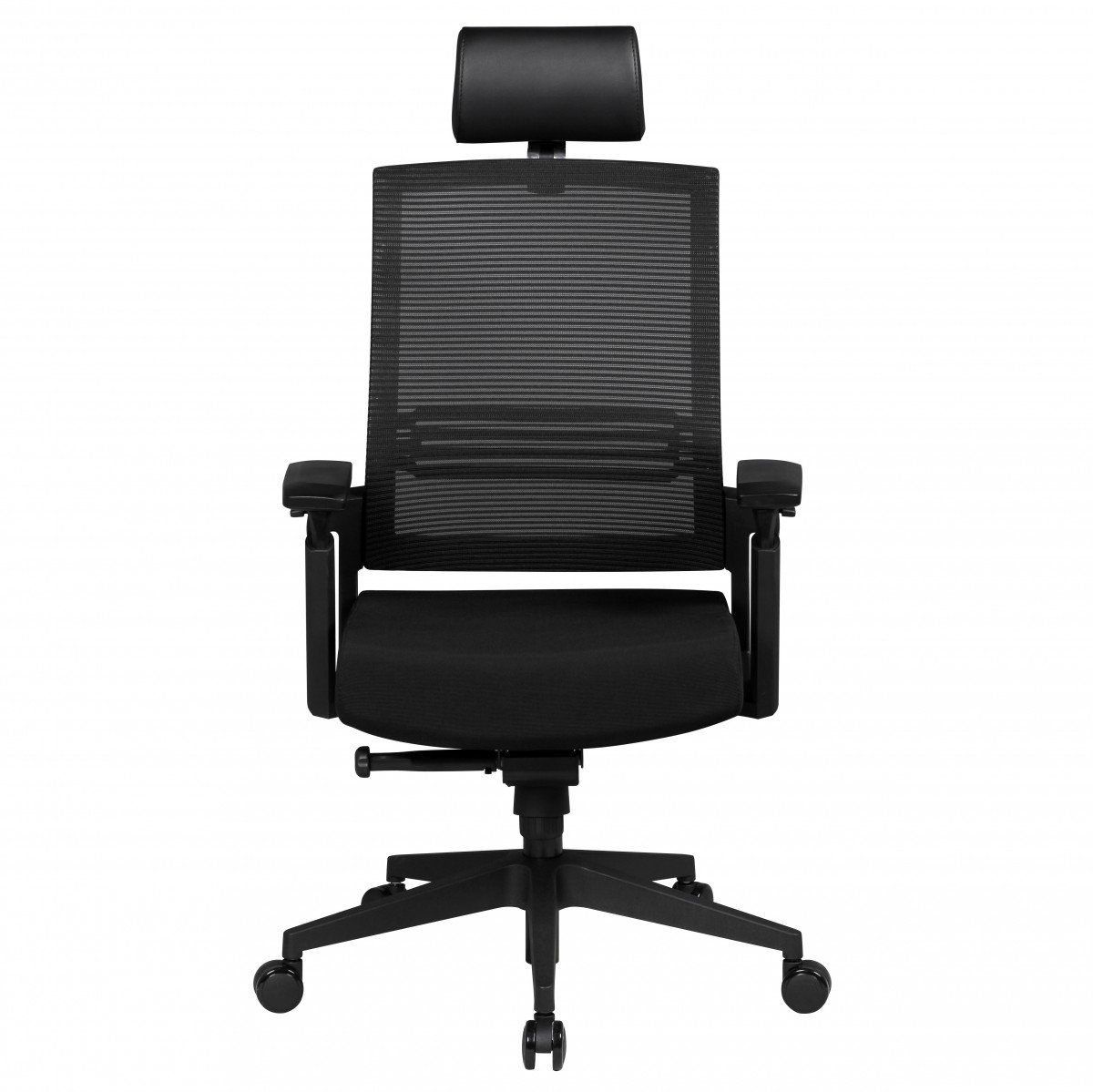 Amstyle Chefsessel Bürostuhl (Stoffbezug kg, Modern Schreibtischstuhl SPM1.318 mit Schwarz, Kopfstütze Armlehne), Drehstuhl mit 120