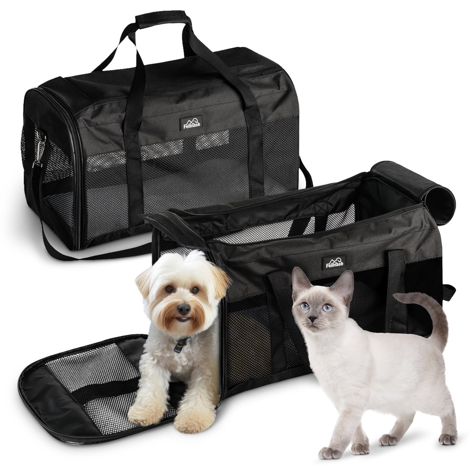 Fellnase Tiertransporttasche Hundebox Transporttasche Hund Katze,  faltbar,für Fellnasen bis 10 kg