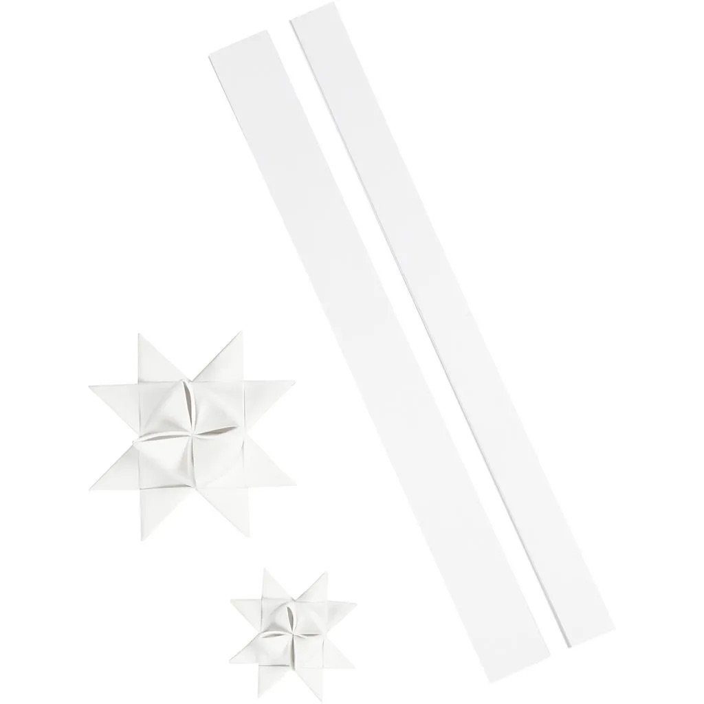 Creotime Papiersterne Streifen für Outdoor-Fröbelsterne, 25+40 mm, Folie Weiß