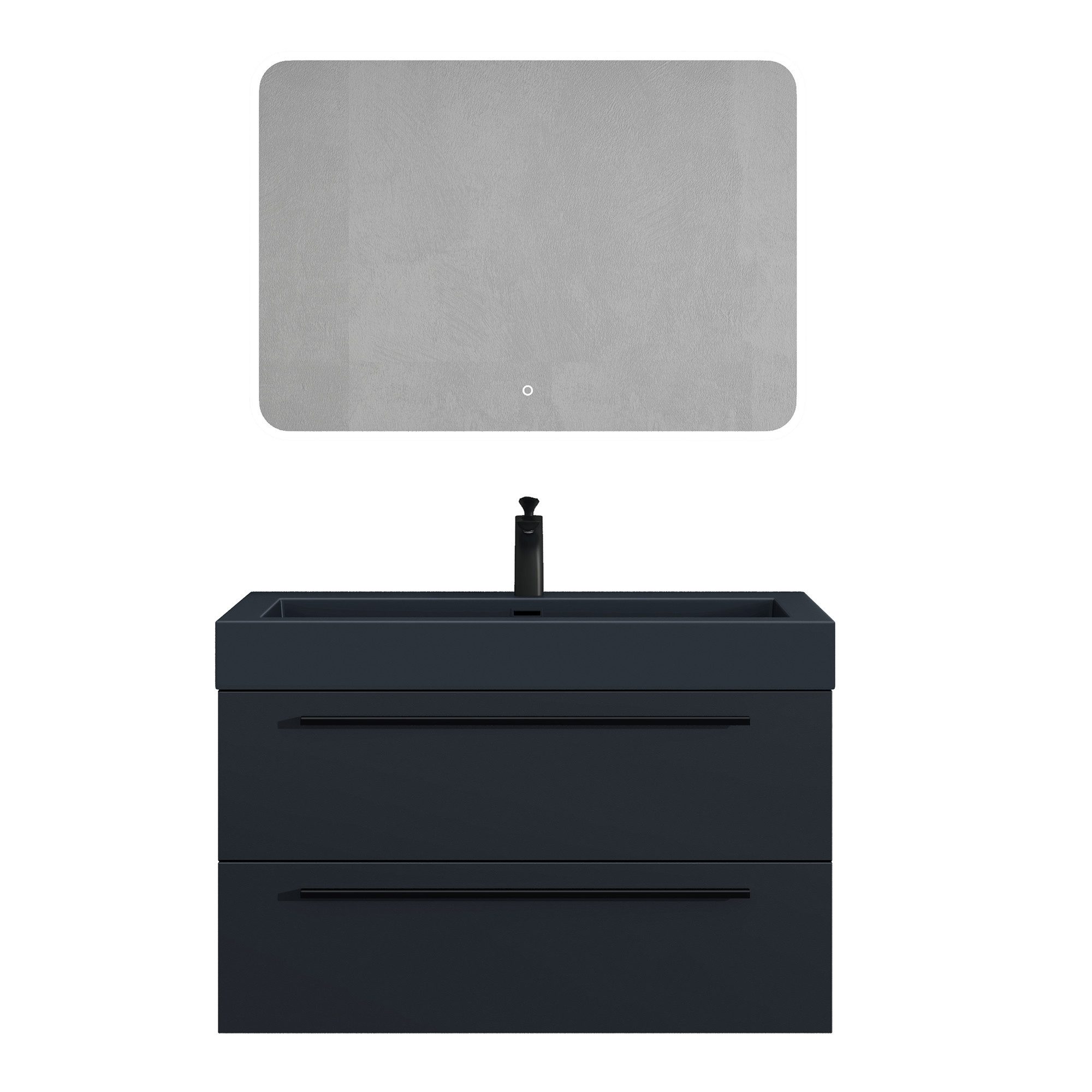 doporro Badmöbel-Set Design Badmöbel Set 2 Schubladen mit SoftClose Quadrat günstig online kaufen