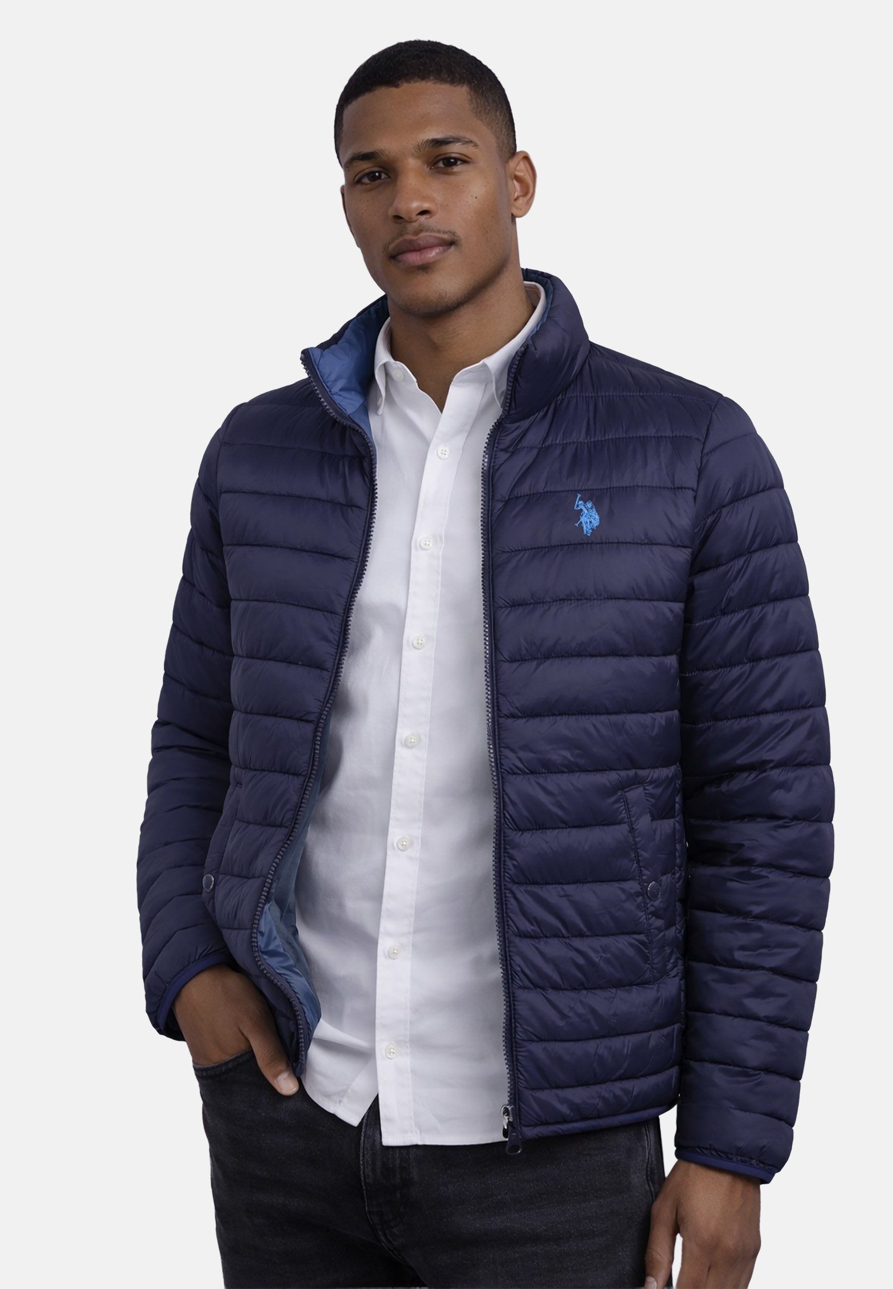 U.S. Polo Assn. Steppjacke USPhenixx - leicht Herren Übergangsjacke mit Reißverschluss Leichte Steppjacke mit hohem Kragen und Taschen