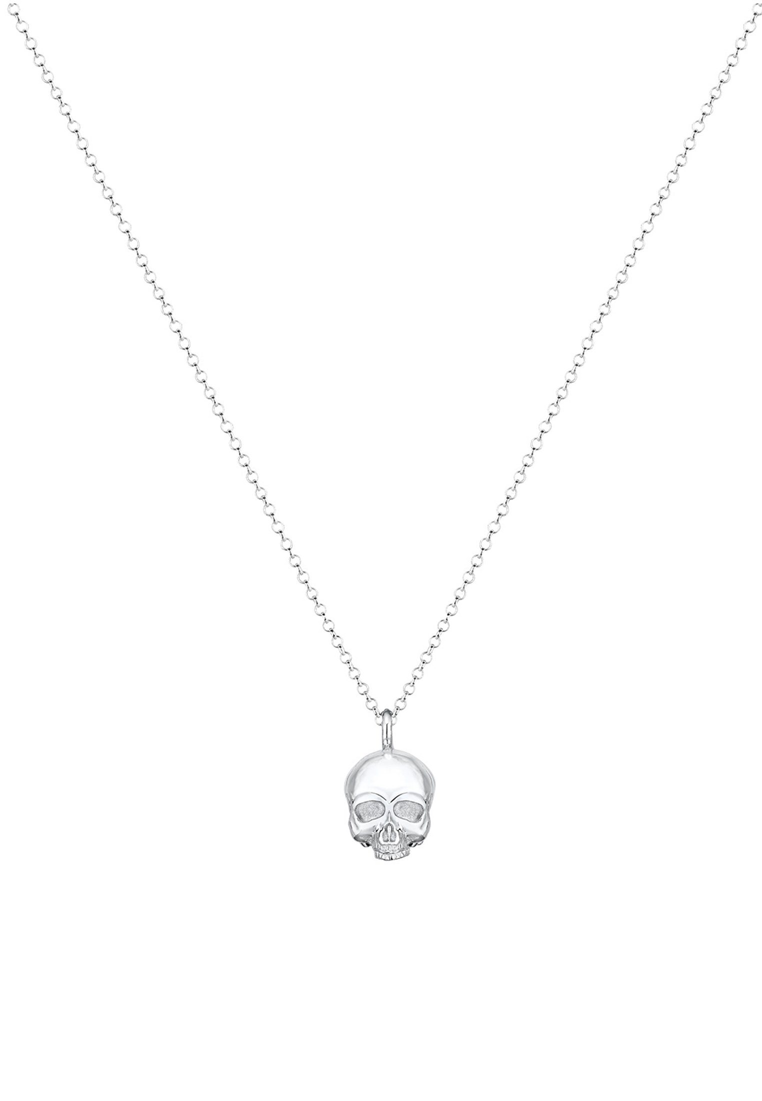 Lange Kuzzoi Silber Schädel Totenkopf Gothic Kette 925 Sterling