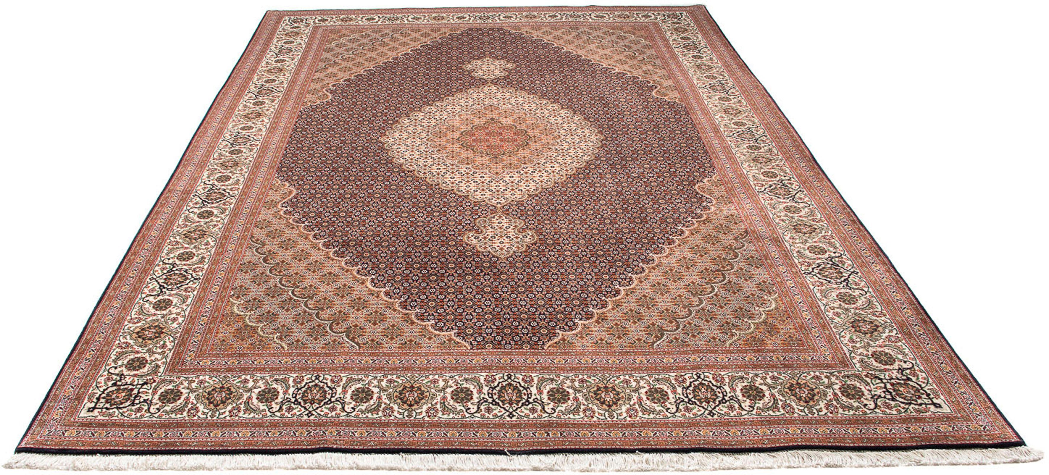 Orientteppich Perser - Täbriz - 304 x 202 cm - hellbraun, morgenland, rechteckig, Höhe: 10 mm, Wohnzimmer, Handgeknüpft, Einzelstück mit Zertifikat