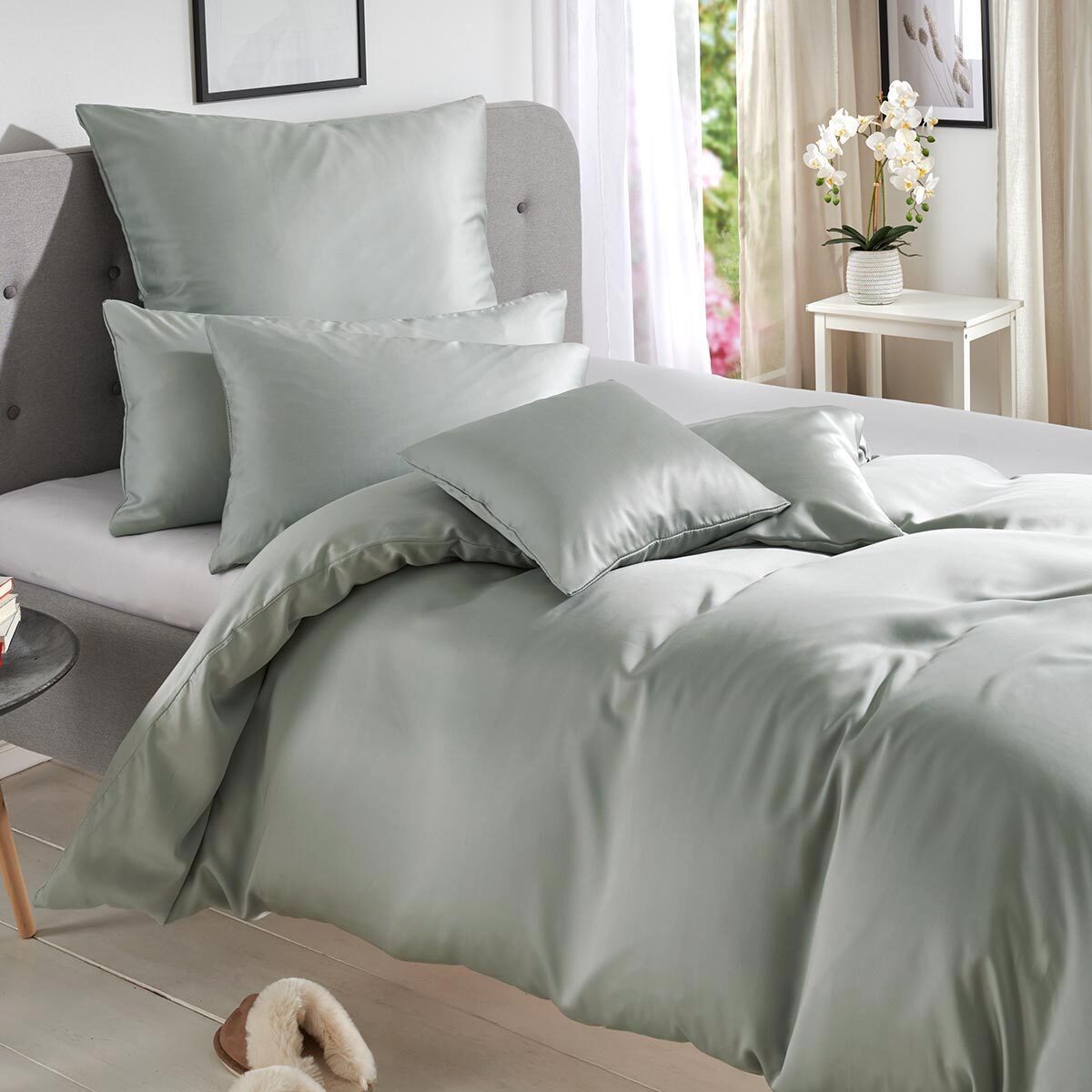 TRAUMSCHLAF Bettwäsche Uni Tencel™ Lyocell, Lyocell, 2 teilig, glatte Oberfläche und super angenehmes weiches Hautgefühl – Bild 3 von 5