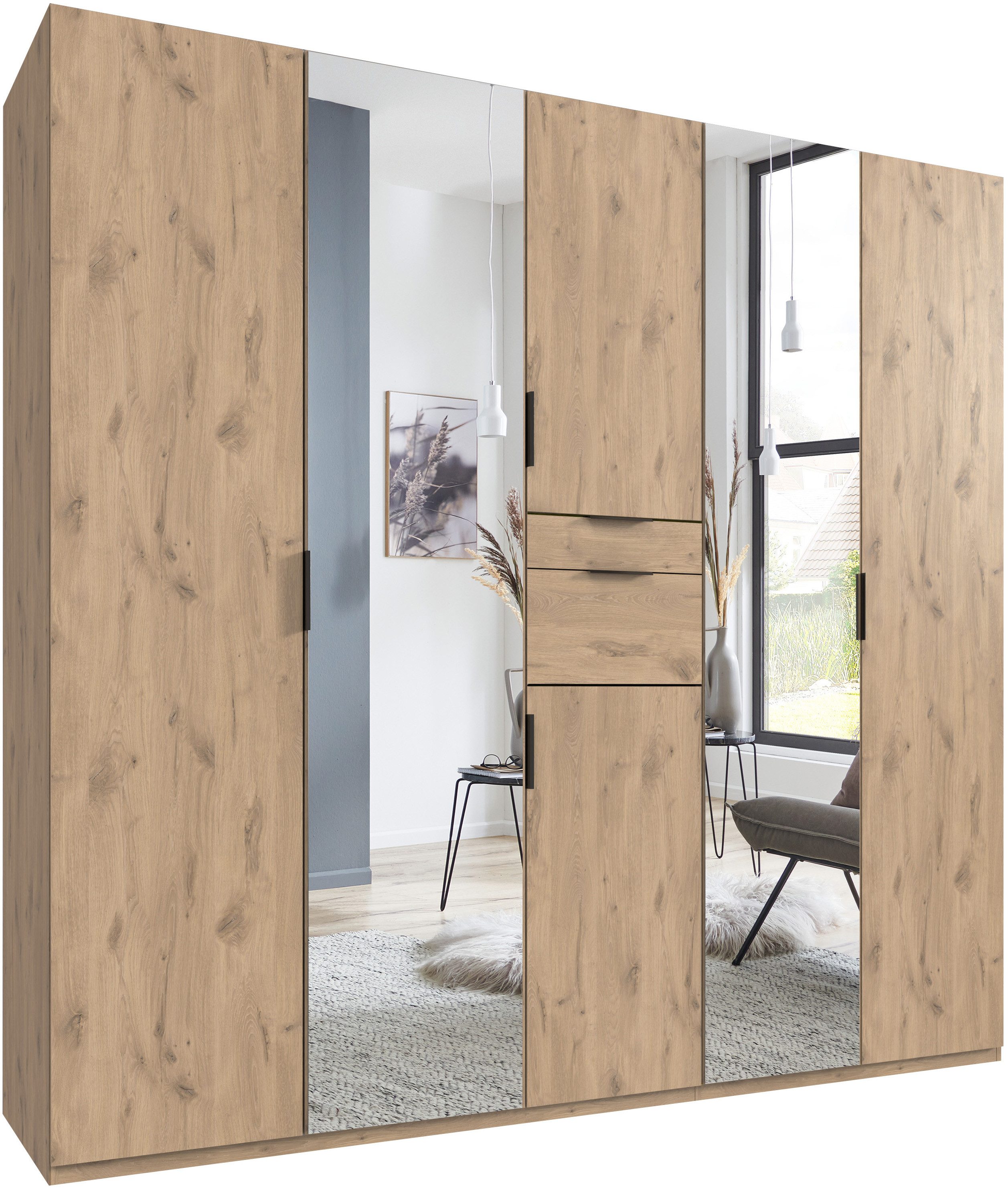 Wimex Drehtürenschrank Moldau mit 2 Spiegeltüren und Accessoire Schublade, 225cm oder 270cm breit