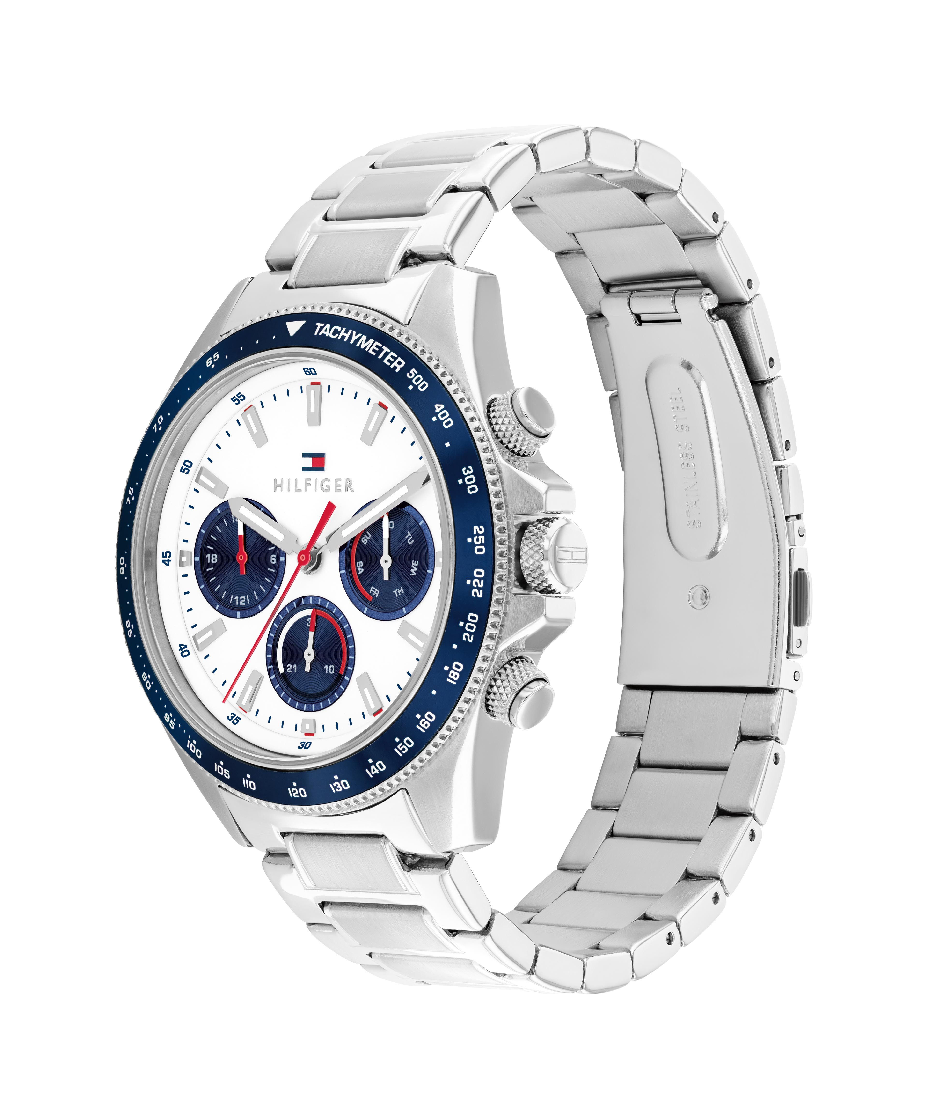 Tommy Hilfiger Multifunktionsuhr CLARK 1792238, Quarzuhr, Armbanduhr, Herrenuhr, Edelstahlarmband, analog