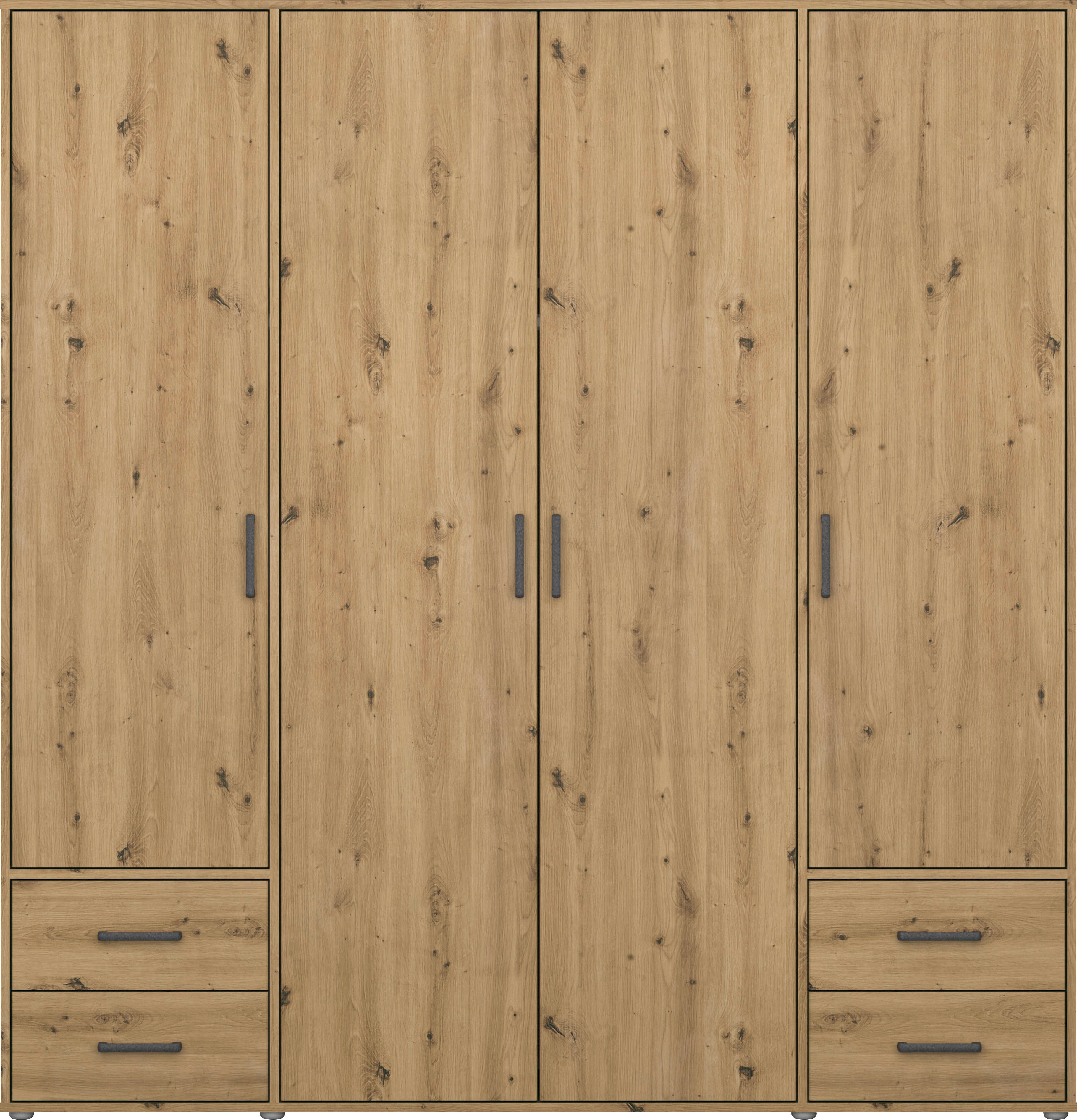 rauch Drehtürenschrank Kleiderschrank Schrank Garderobe Wäscheschrank VOYAGER (in 3 verschiedenen Ausstattungen BASIC/CLASSIC/PREMIUM) mit 2 modernen Griffvaria – Bild 5 von 5
