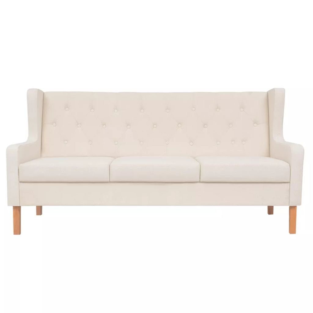 Sofa Stoff Cremeweiß Sofa-Set vidaXL 3-tlg