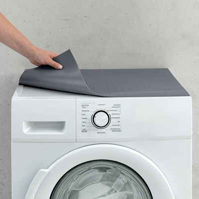 matches21 HOME & HOBBY Antirutschmatte Waschmaschinenauflage rutschfest zuschneidbar grau 60 cm, Waschmaschinenabdeckung als Abdeckung für Waschmaschine und Trockner