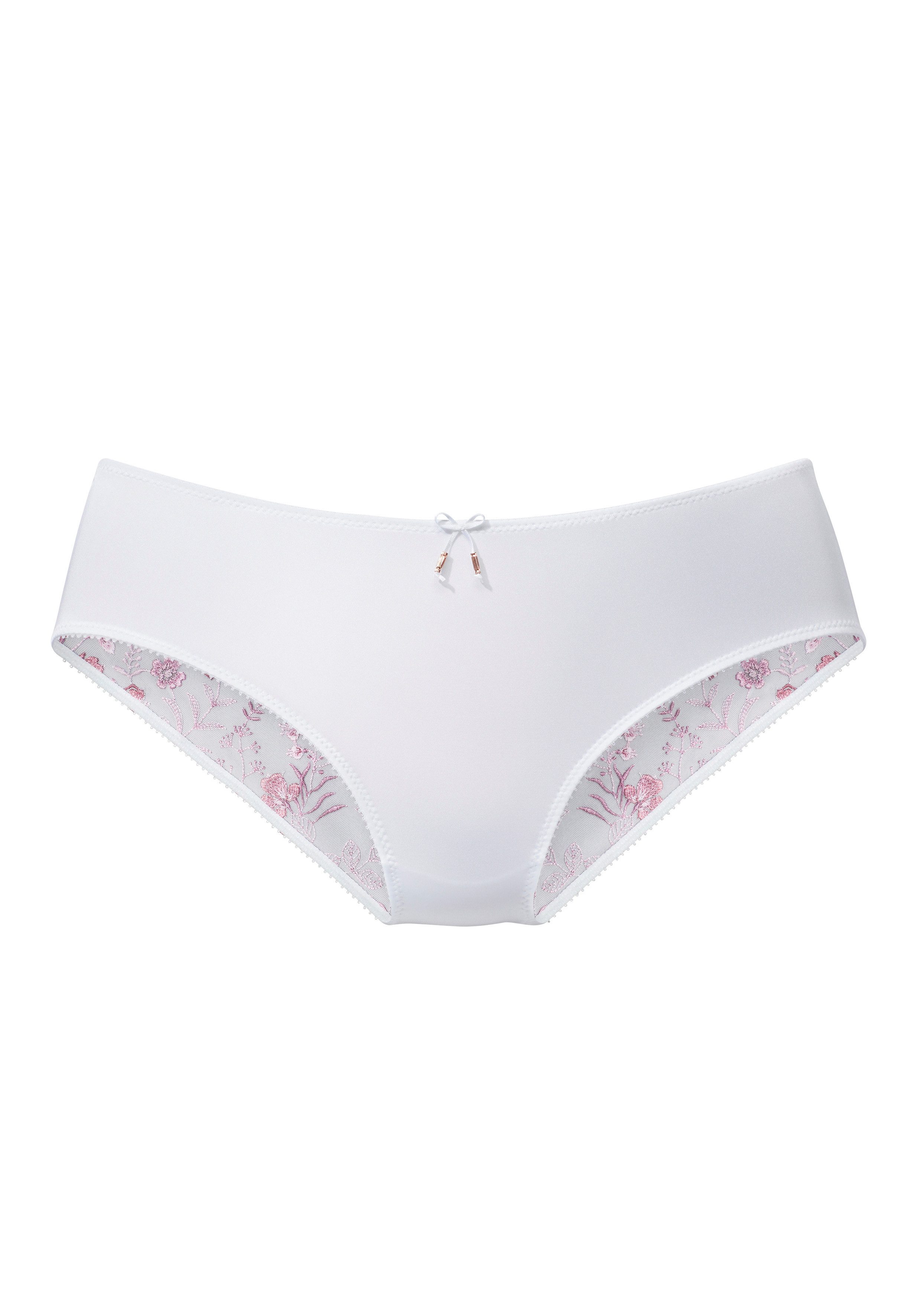 LASCANA Tanga Maria Edle Stickerei-Spitze hinten, vorne blickdichtes Microtouch, Dessous