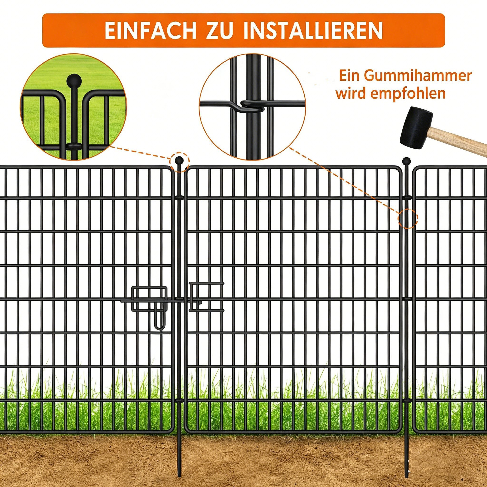 GarveeMore Gartenzaun Dekorative Metall Garten Zaun, Barriere Zaun, Garten Grenze Zaun – Bild 5 von 5
