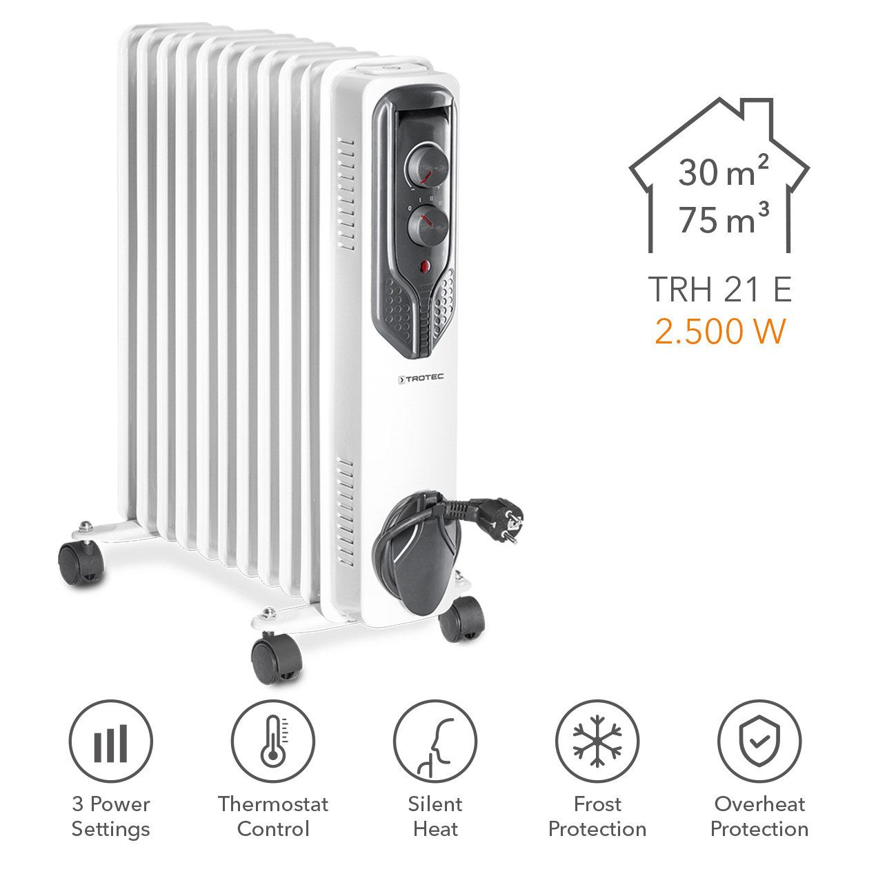 TROTEC Ölradiator TRH 21 E, 3 Heizstufen Wärmespeicher mit Flüssig-Wärmemit günstig online kaufen