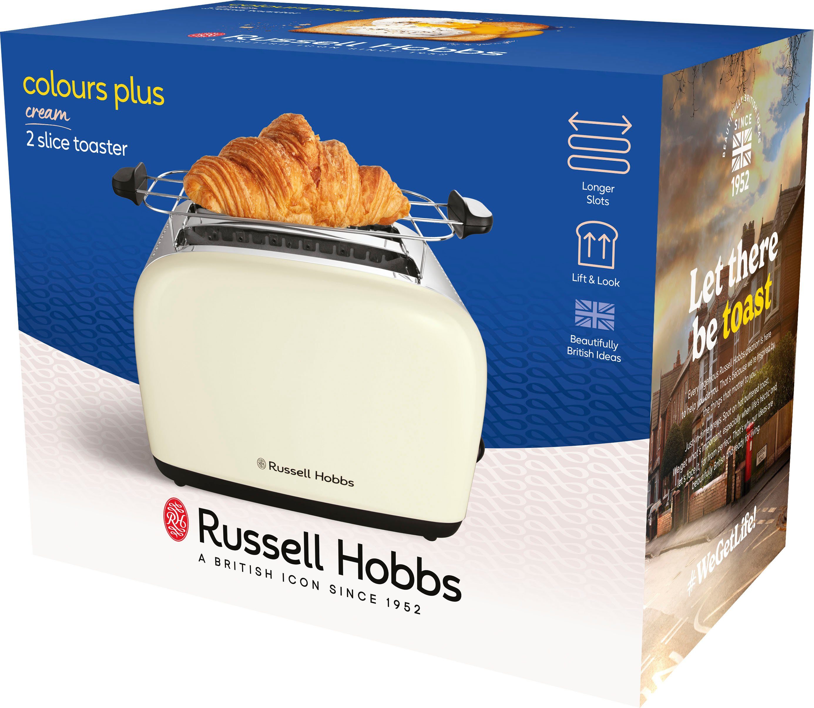 26551-56, Toaster RUSSELL 2 HOBBS Colours lange W Scheiben, 2 Plus Schlitze, 1600 für