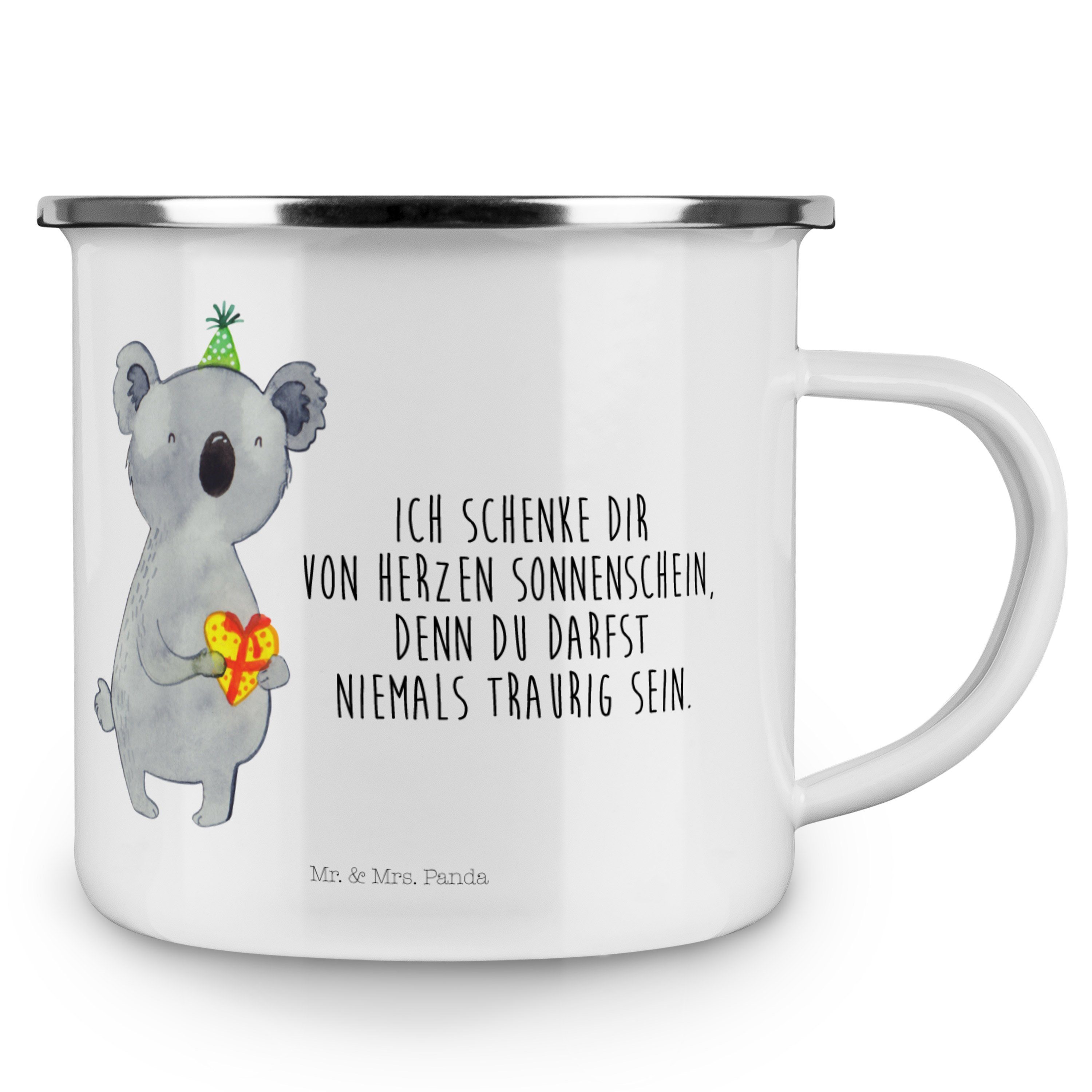 Becher & Campingtasse, - Emaille Koala Mrs. Geschenk Metalltasse Weiß Mr. - für Panda Campin, Camping,