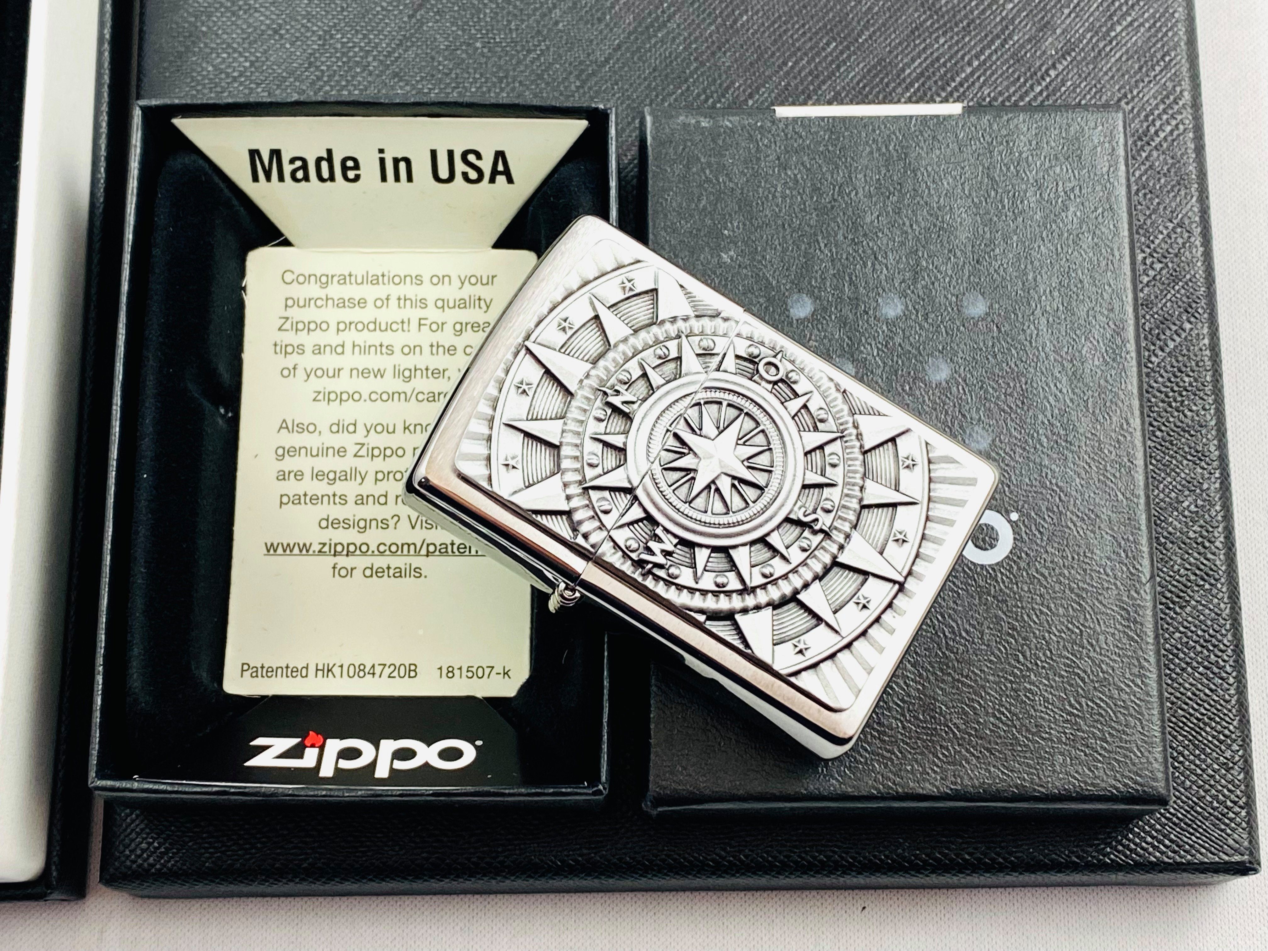 Zippo Feuerzeug Kompass Emblem Geschenkset Sturmfeuerzeug