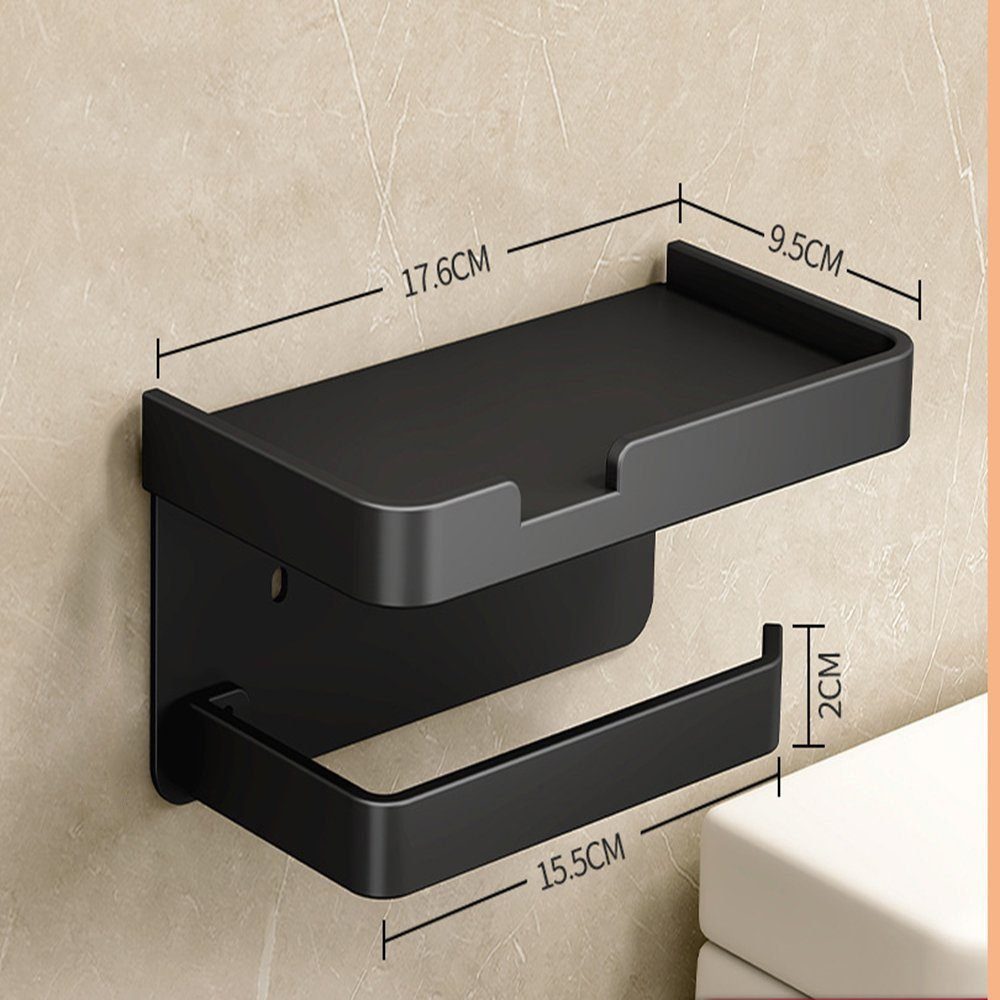 schwarz Toilettenpapierhalter Bohren Kein Ablage, erforderlich, Toilettenpapierhalter mit Haiaveng