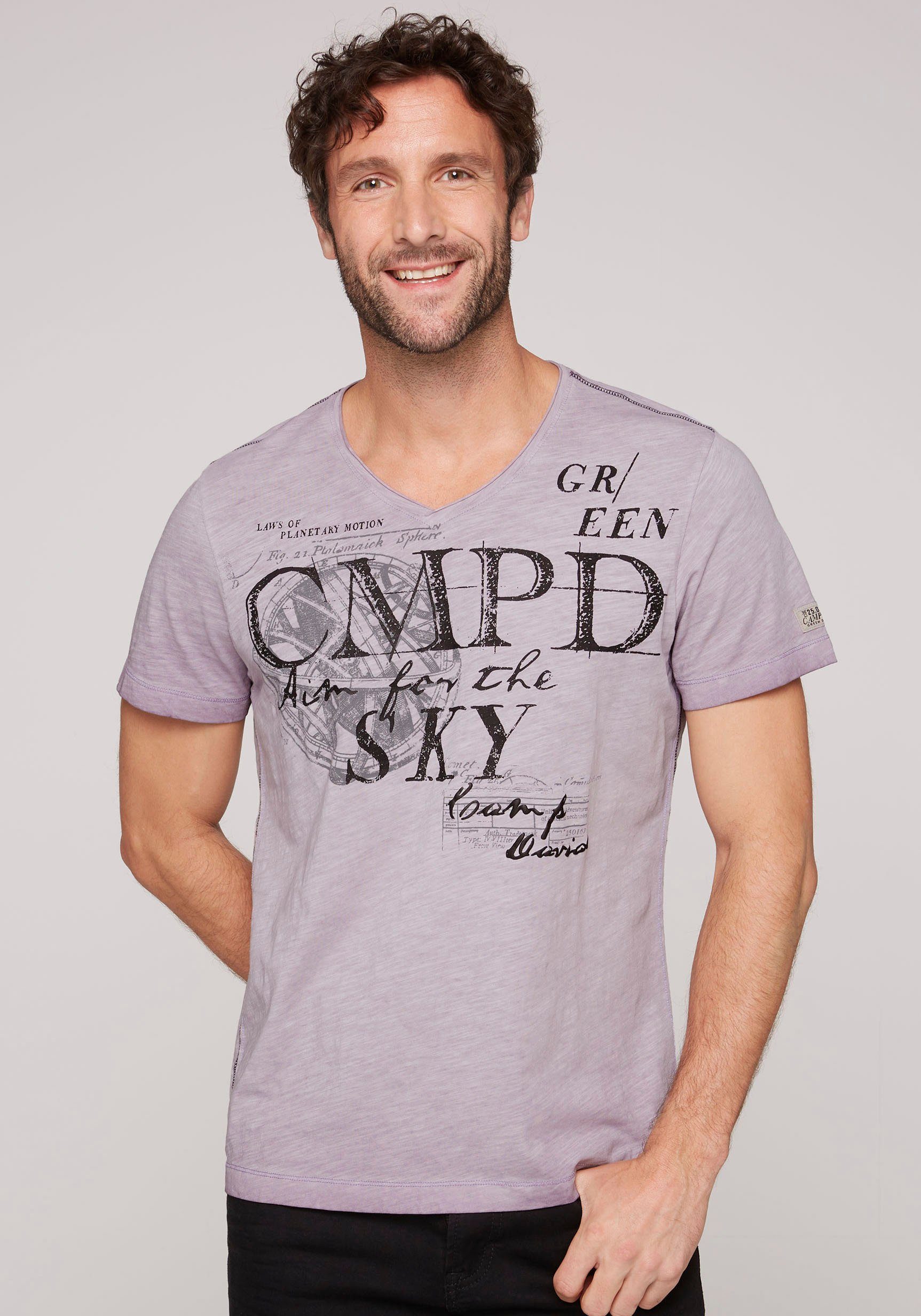 CAMP DAVID T-Shirt mit Logo-Druck french violet