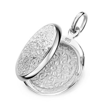 Materia Medallionanhänger Damen Medaillon Silber Blumen Ornamente KA-186, 925 Sterling Silber