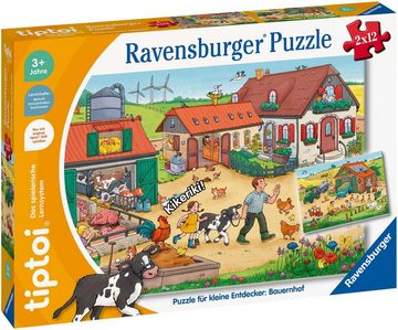 Ravensburger Puzzle tiptoi® Puzzle für kleine Entdecker: Bauernhof, 12 Puzzleteile, Made in Europe, FSC® - schützt Wald - weltweit
