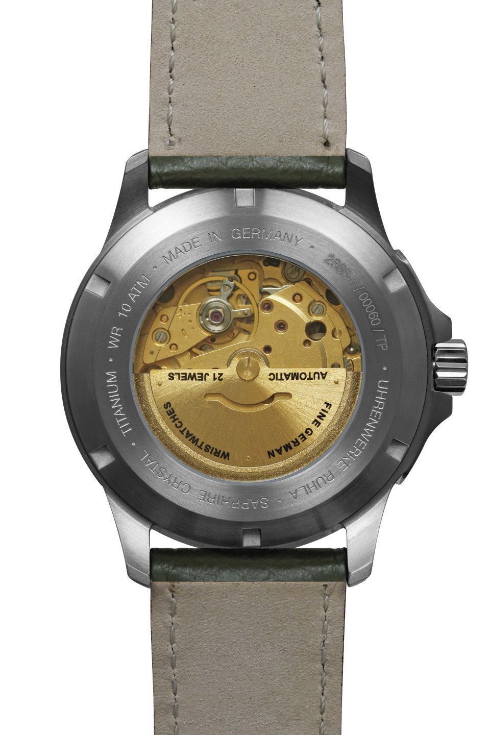 bauhaus Automatikuhr bauhaus aviation 2866-4, Armbanduhr, Herrenuhr, Datum, Titan, Saphirglas, Made in Germany