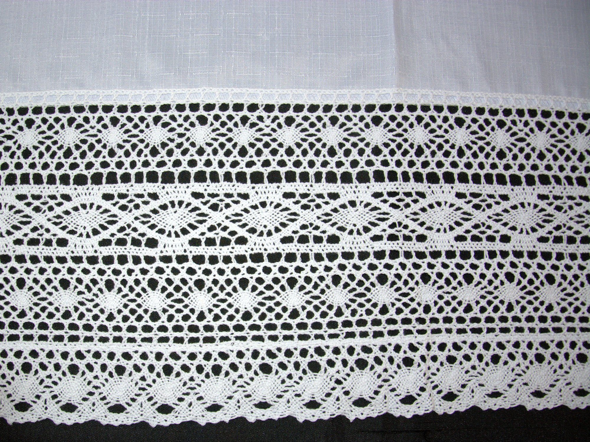 Clever-Kauf-24 Scheibengardine Schlaufen Panneaux mit Klöppelspitze, 2482, Größe HxB ca. 48x140cm, (1 St), Schlaufen, Scheibengardine