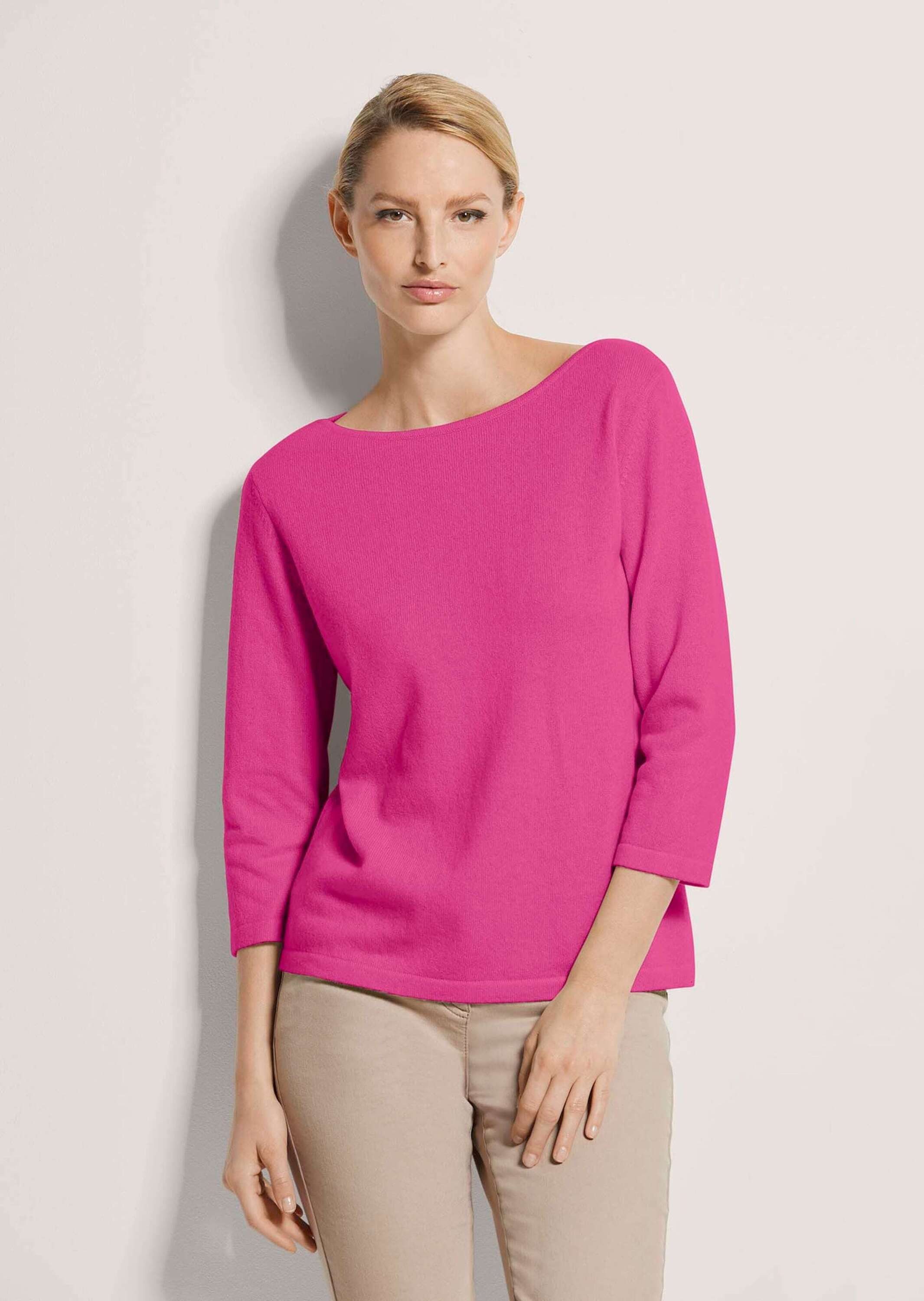 MADELEINE Strickpullover Schlichter Feinstrickpullover mit U-Boot-Ausschnit günstig online kaufen