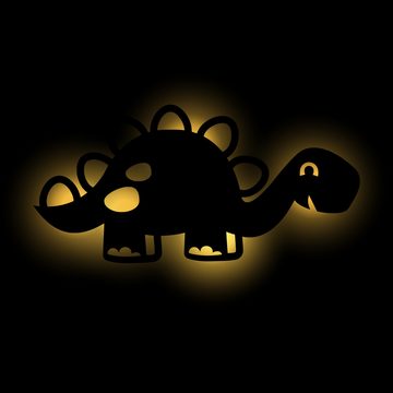 Namofactur LED Nachtlicht Dino Nachtlicht Kinder Wandlampe Kinderzimmer I MDF Holz, LED fest integriert, Warmweiß