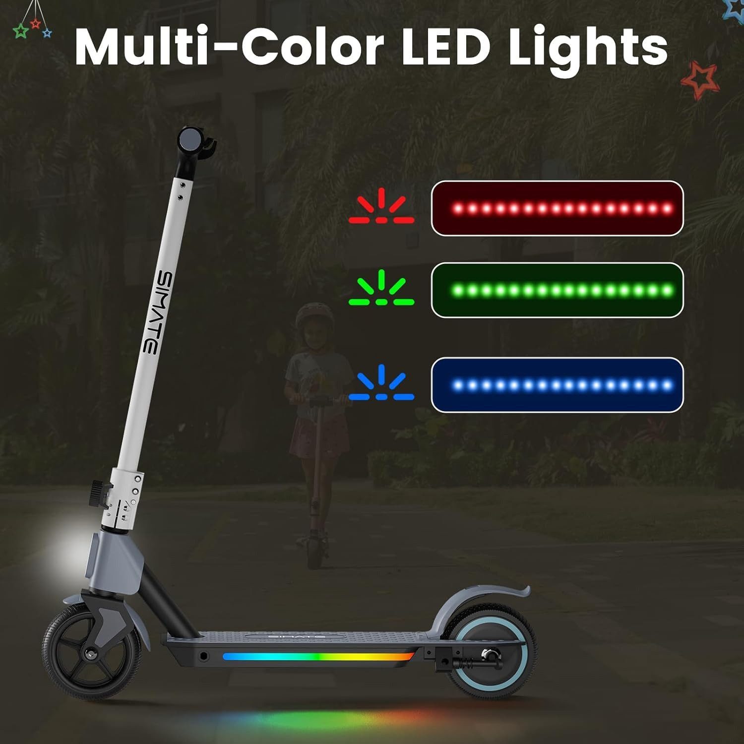 DOTMALL Elektro-Kinderroller mit LED-Anzeige und bunten Lichtern,für Kinder günstig online kaufen