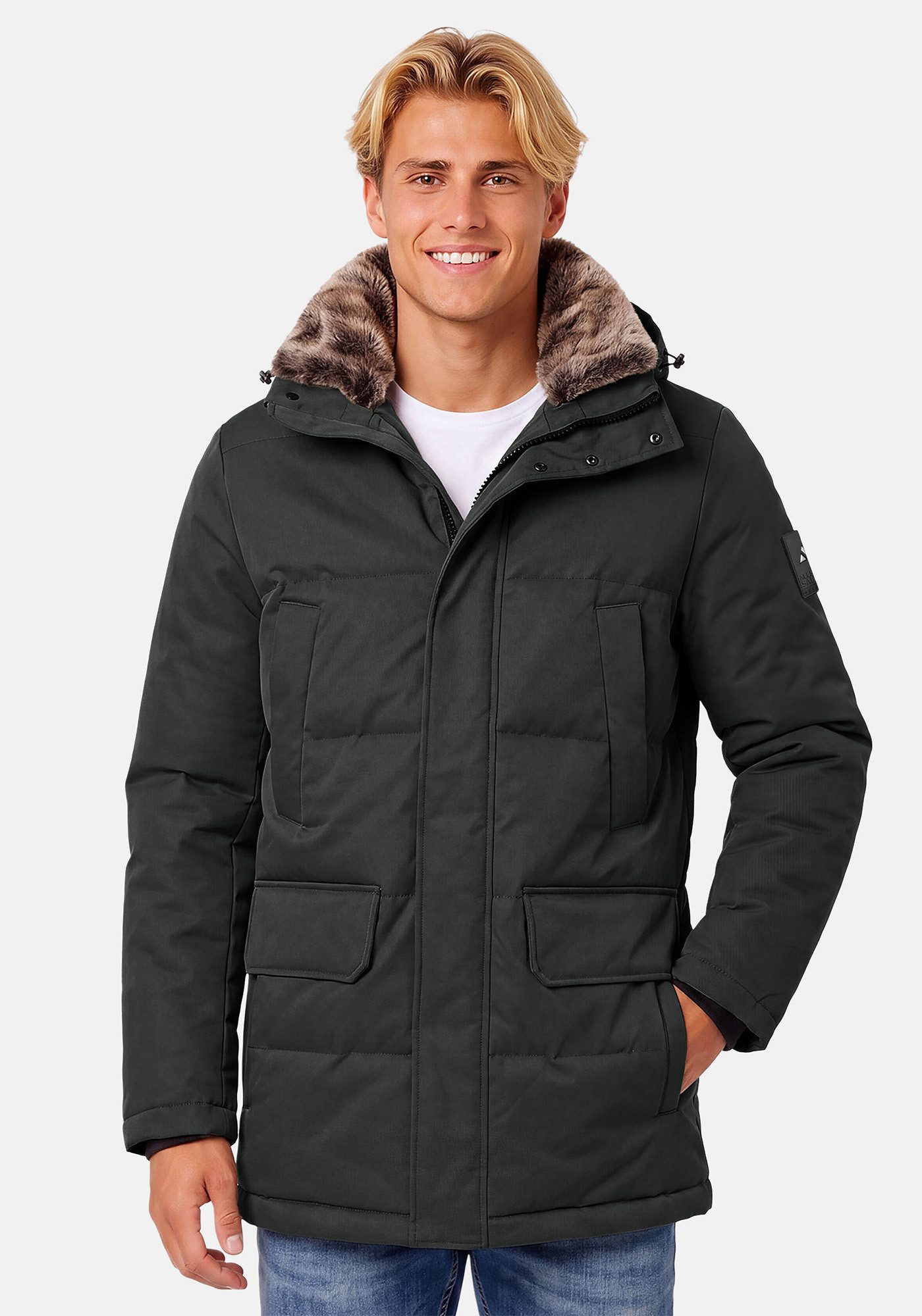 Alessandro Salvarini Winterjacke ASGiova Parka mit warmem Kunstfellkragen und hochwertigem Obermaterial