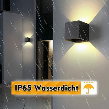 oyajia Wandleuchte 6W LED Aluminium Wandleuchte Einstellbarer Abstrahlwinkel beleuchtung, LED wechselbar, Warmweiß, Einstellbarer Abstrahlwinkel, IP65 Wasserdicht für Treppe, Terrasse