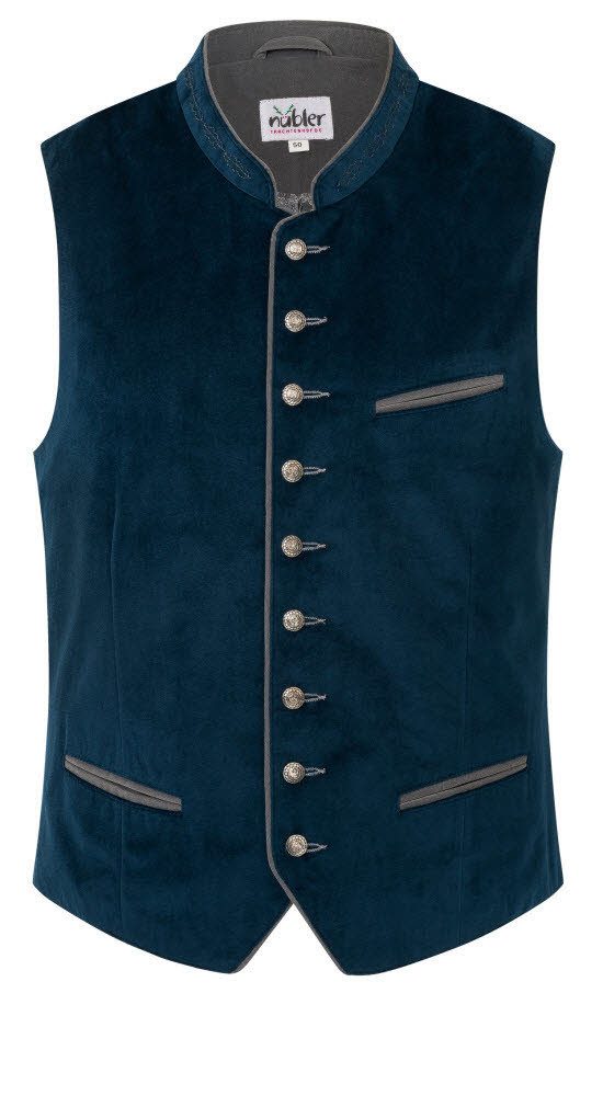 Nübler Trachtenweste Trachtengilet Kurt in Blau von Nübler günstig online kaufen