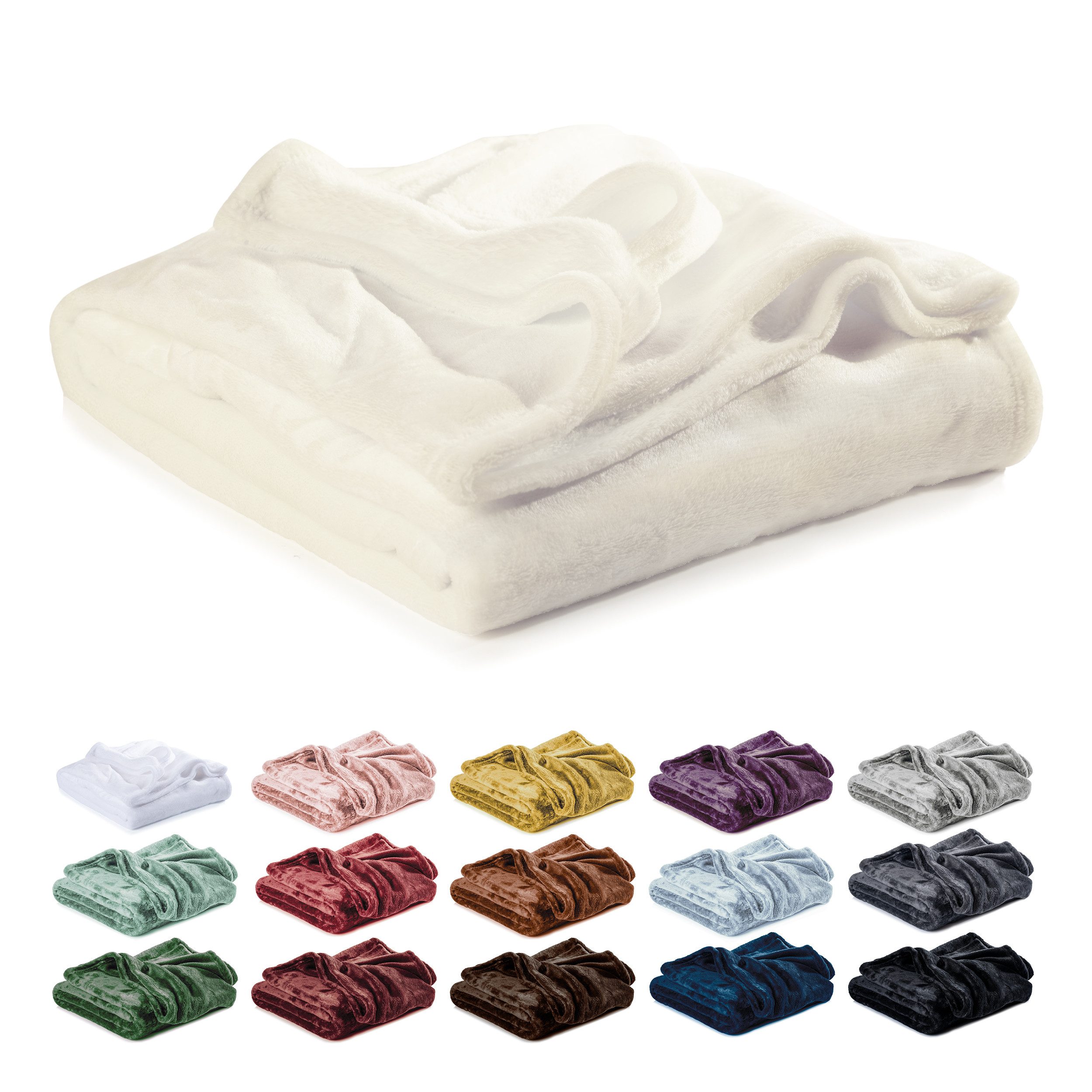 Wohndecke Kuscheldecke, Fleecedecke, Wolldecke flauschig und weich, Lavea, Sofadecke, Atmungsaktiv & Hautfreundlich, Decke