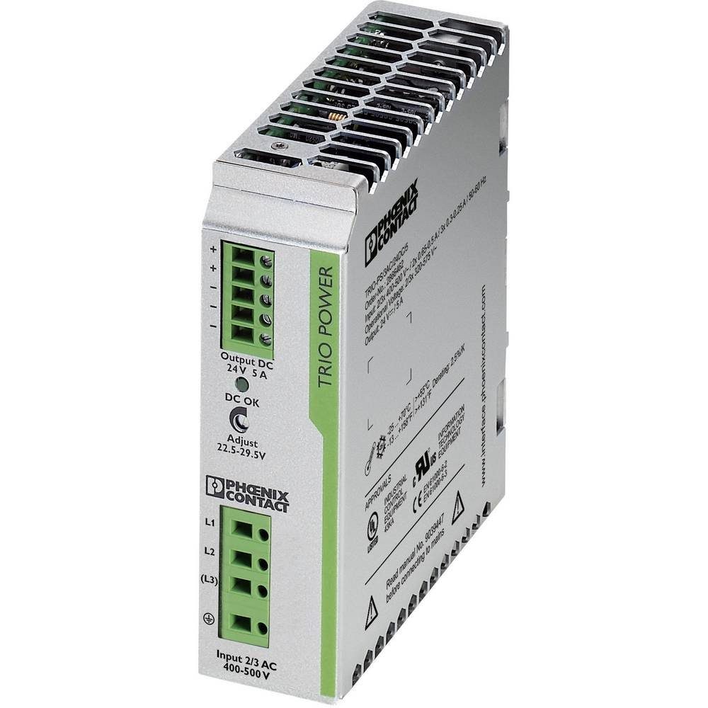 Phoenix Contact Stromversorgung TRIO-PS/3AC/24DC/ 5 2866462 Hutschienen-Netzteil