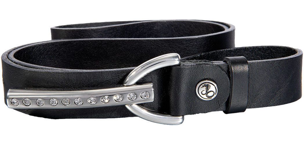 Silbergift Ledergürtel Metallic-Look, mit Strass-Steinen besetzt, günstig online kaufen
