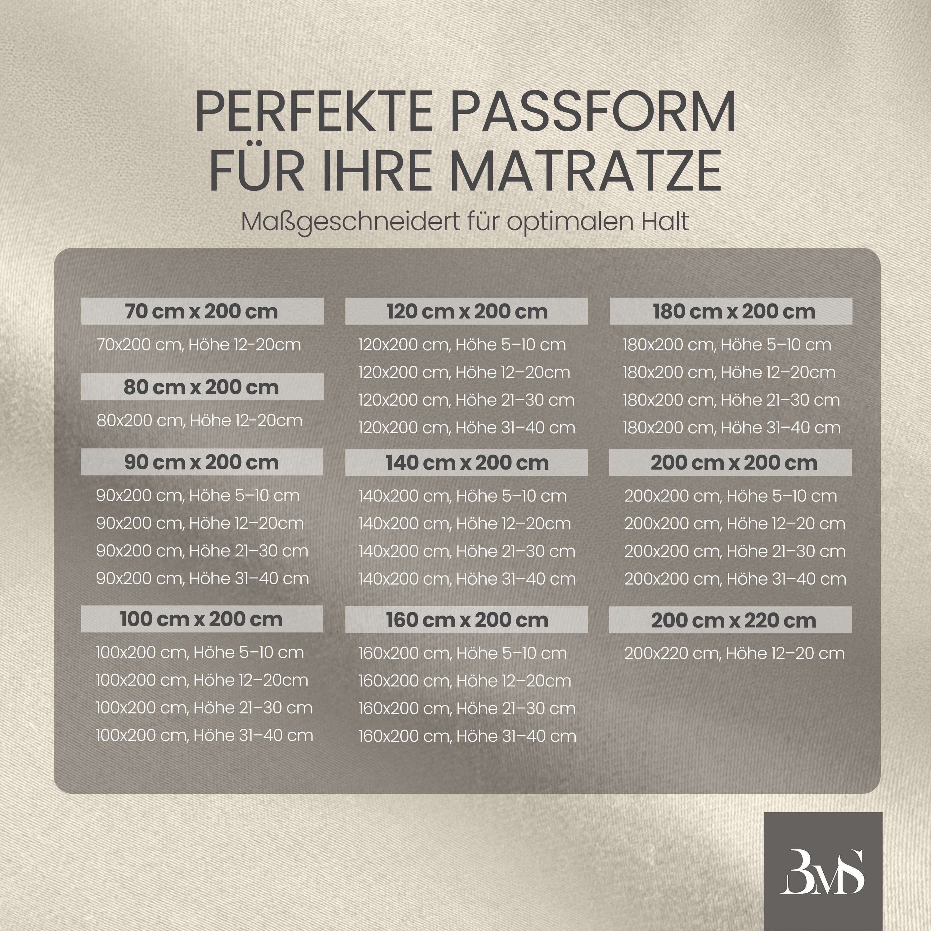 BETTWAESCHE-MIT-STIL Spannbettlaken Mako Satin Spannbettlaken, Matratzenhöhe 21-30 cm, Mako-Satin, Gummizug: rundum, (1 Stück) – Bild 5 von 5