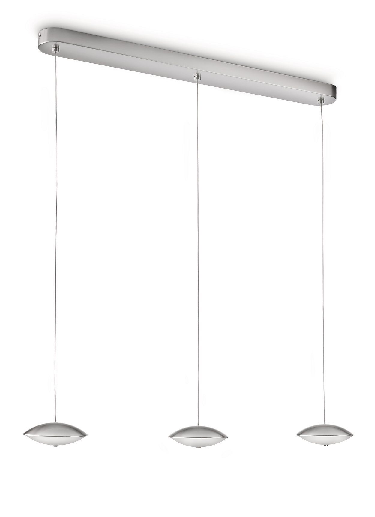 Philips Hängeleuchte Philips LED Pendelleuchte 6-flg. Silber Dimmbar Glas 77,6 cm 15W, LED